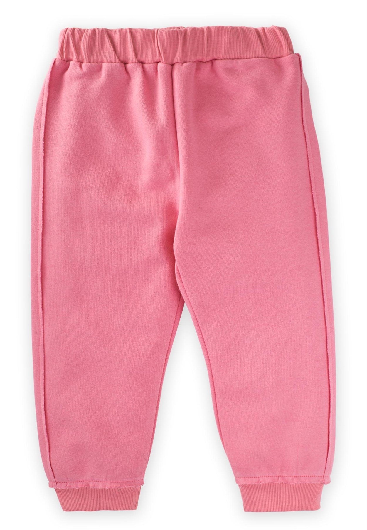 81053 - 5057CigitDikiş Detaylı Basic Eşofman 3-8 Yaş PEMBE