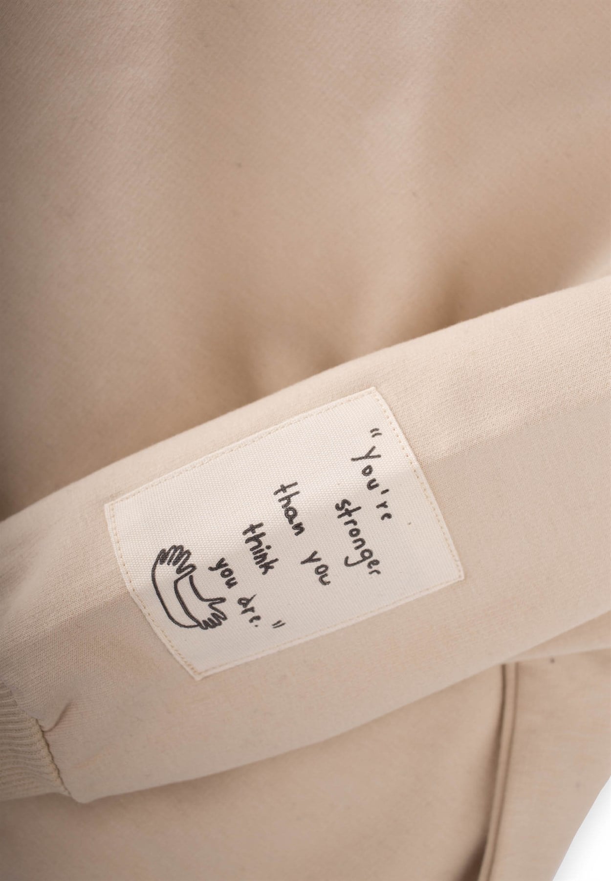 81065 - 5122CigitBalıkçı Yaka Etiket Detaylı Sweatshırt 2-8 Yaş KUM