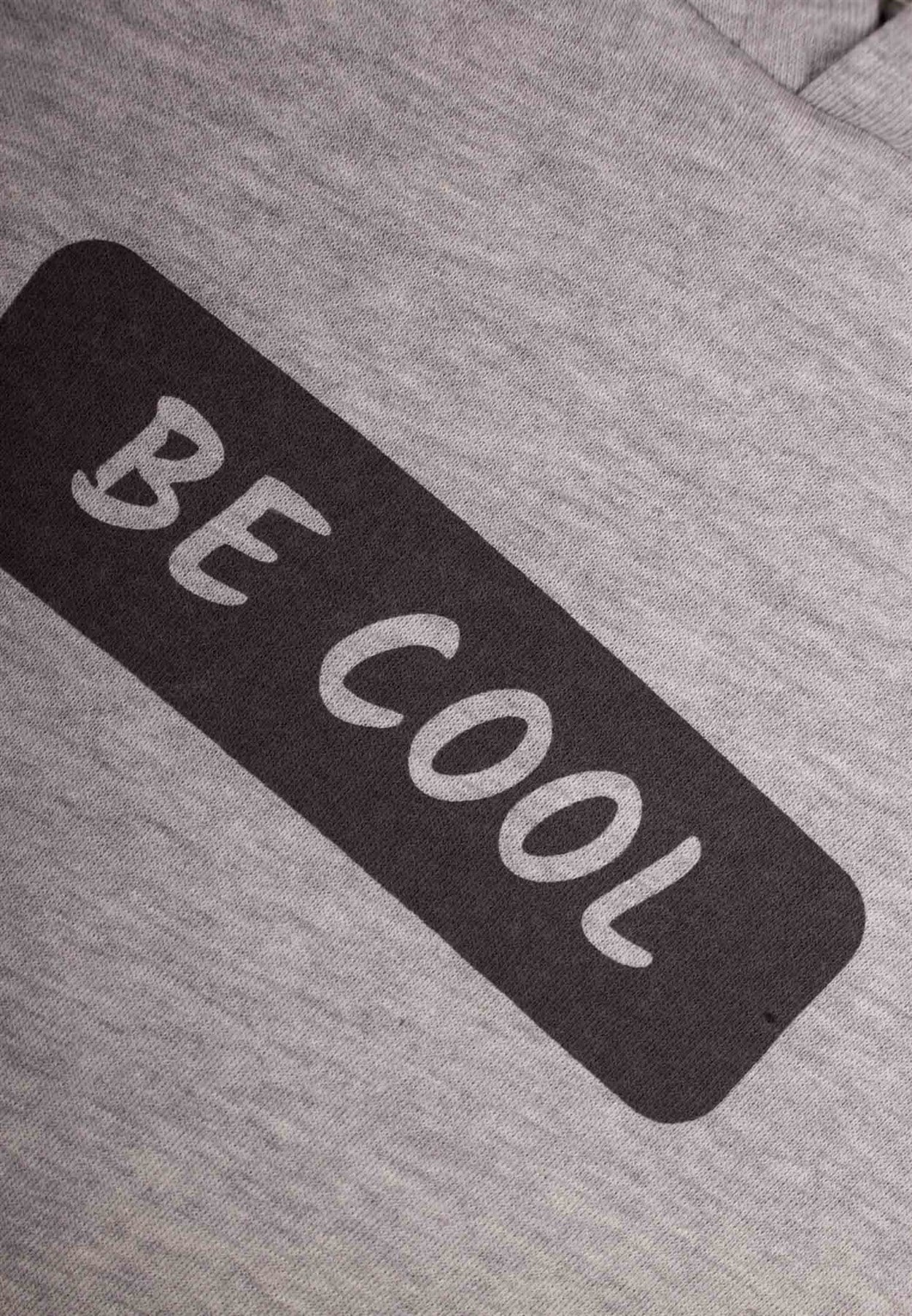 CigitBe Cool Baskılı Kısa Kol Kapşonlu Sweat 2-8 Yaş GRİ MELANJ