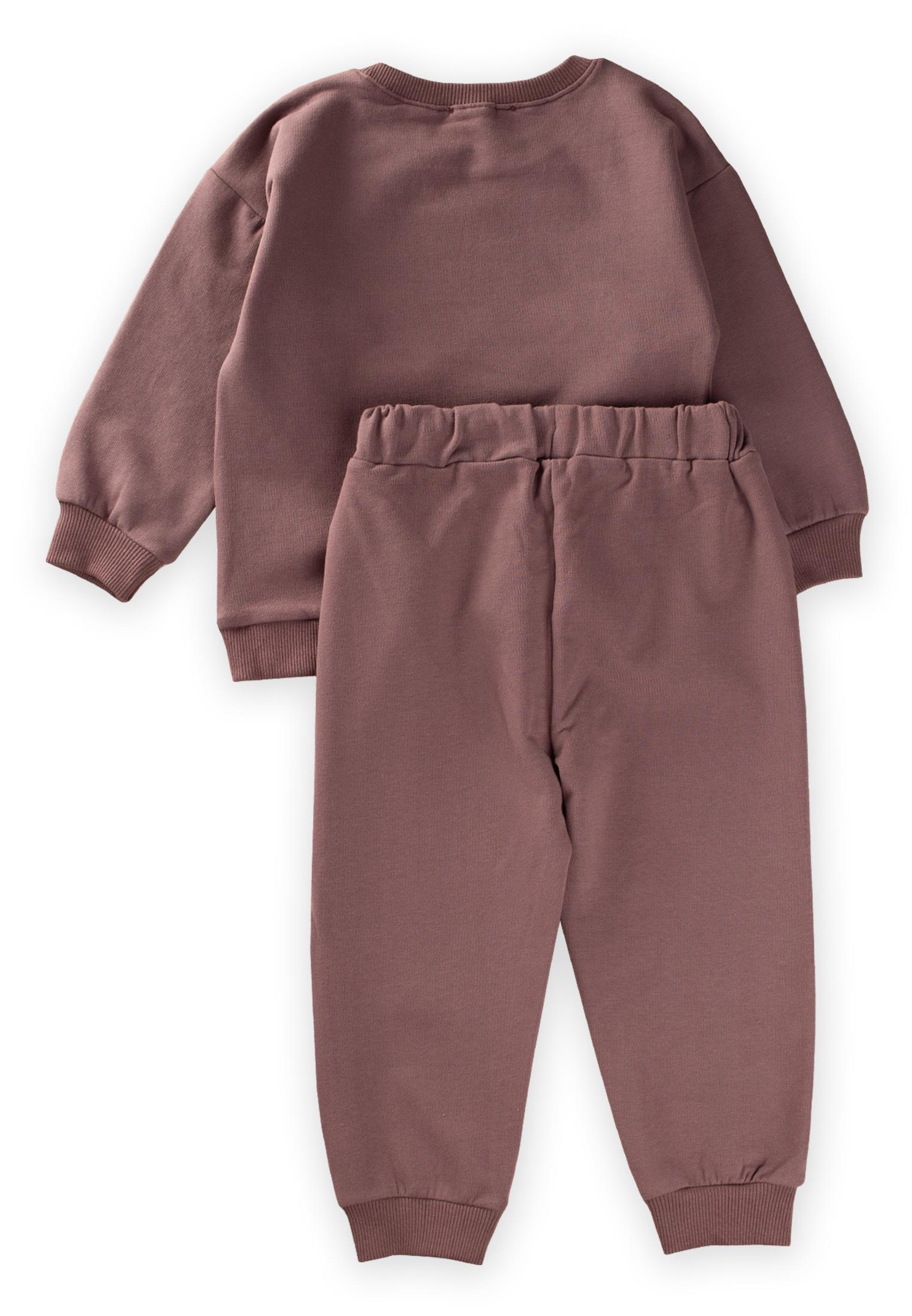 CigitGırls Baskılı Sweatshırt Takım 2-10 Yaş MÜRDÜM