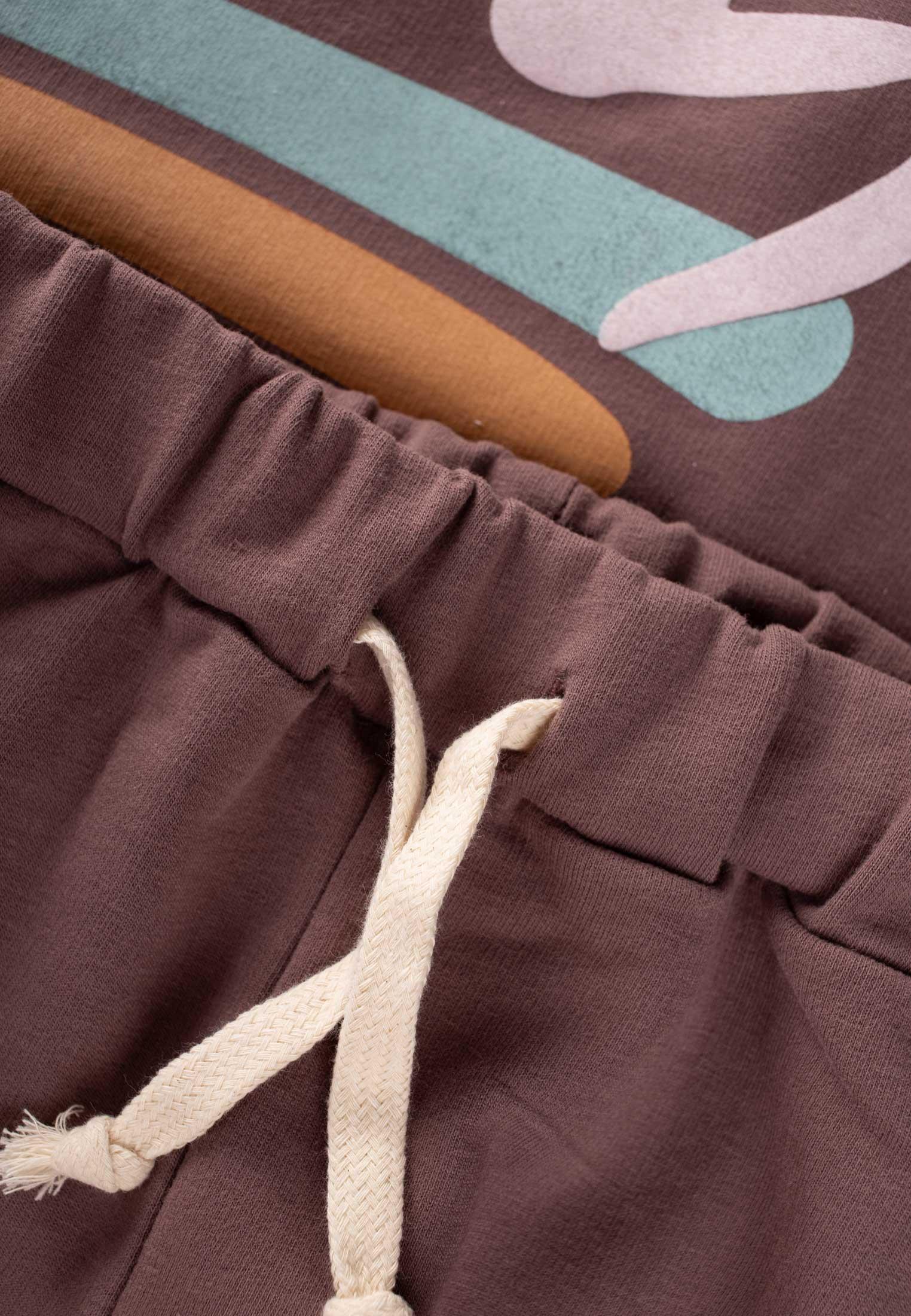 CigitGırls Baskılı Sweatshırt Takım 2-10 Yaş MÜRDÜM