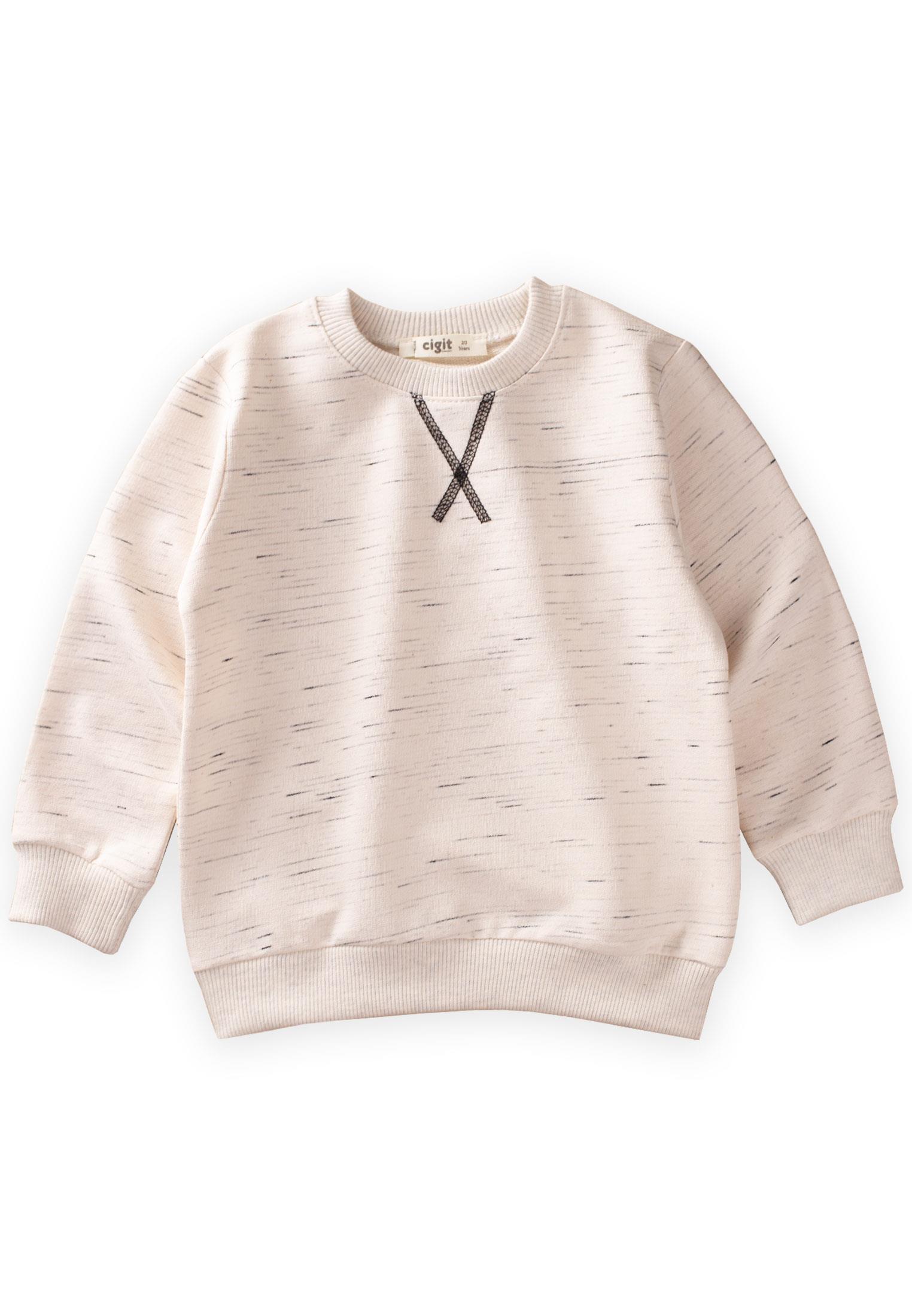 CigitKaryokalı Sweatshırt 2-8 Yaş KREM