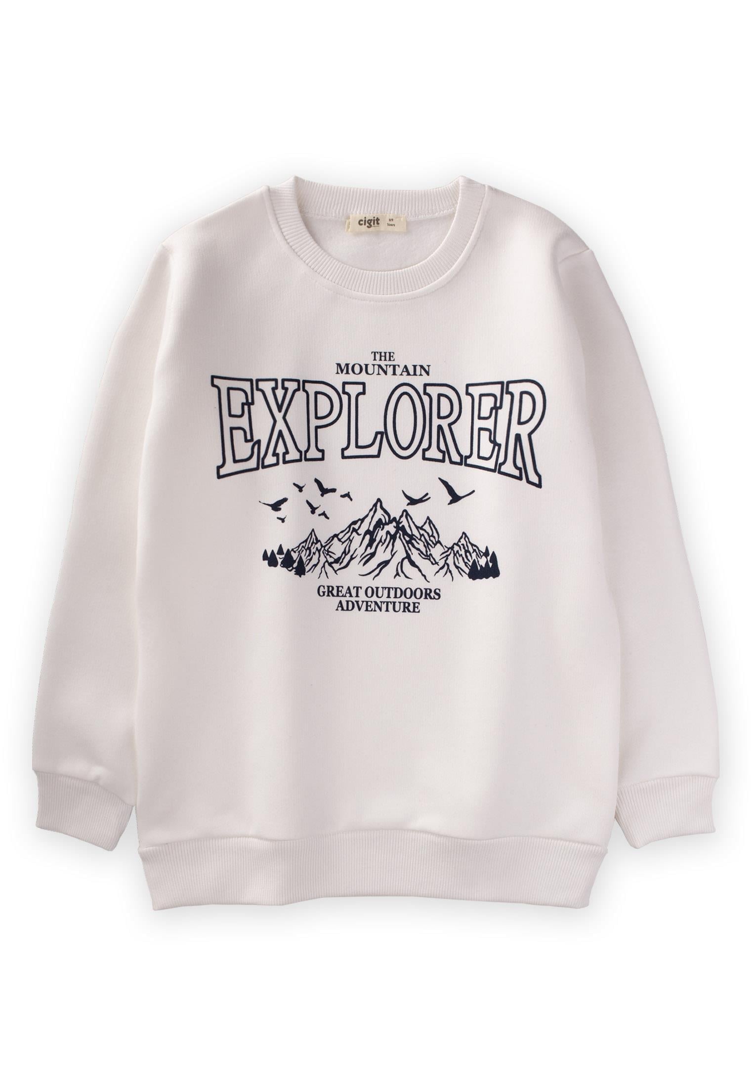 CigitExplorer Sweatshırt t8-13 Yaş EKRU