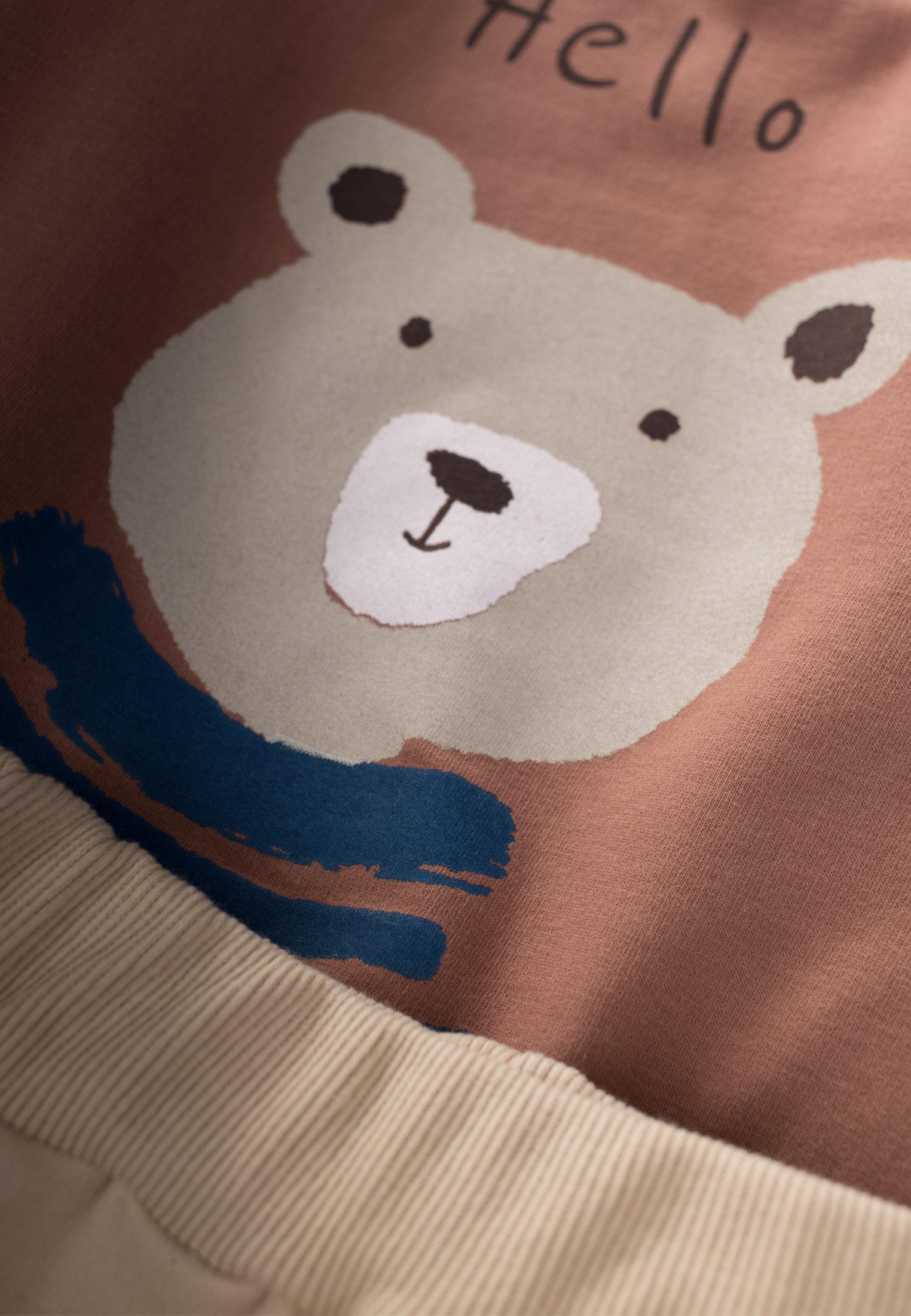 CigitBear Baskılı Sweatshırt Takım 1-5 Yaş A.KAHVE