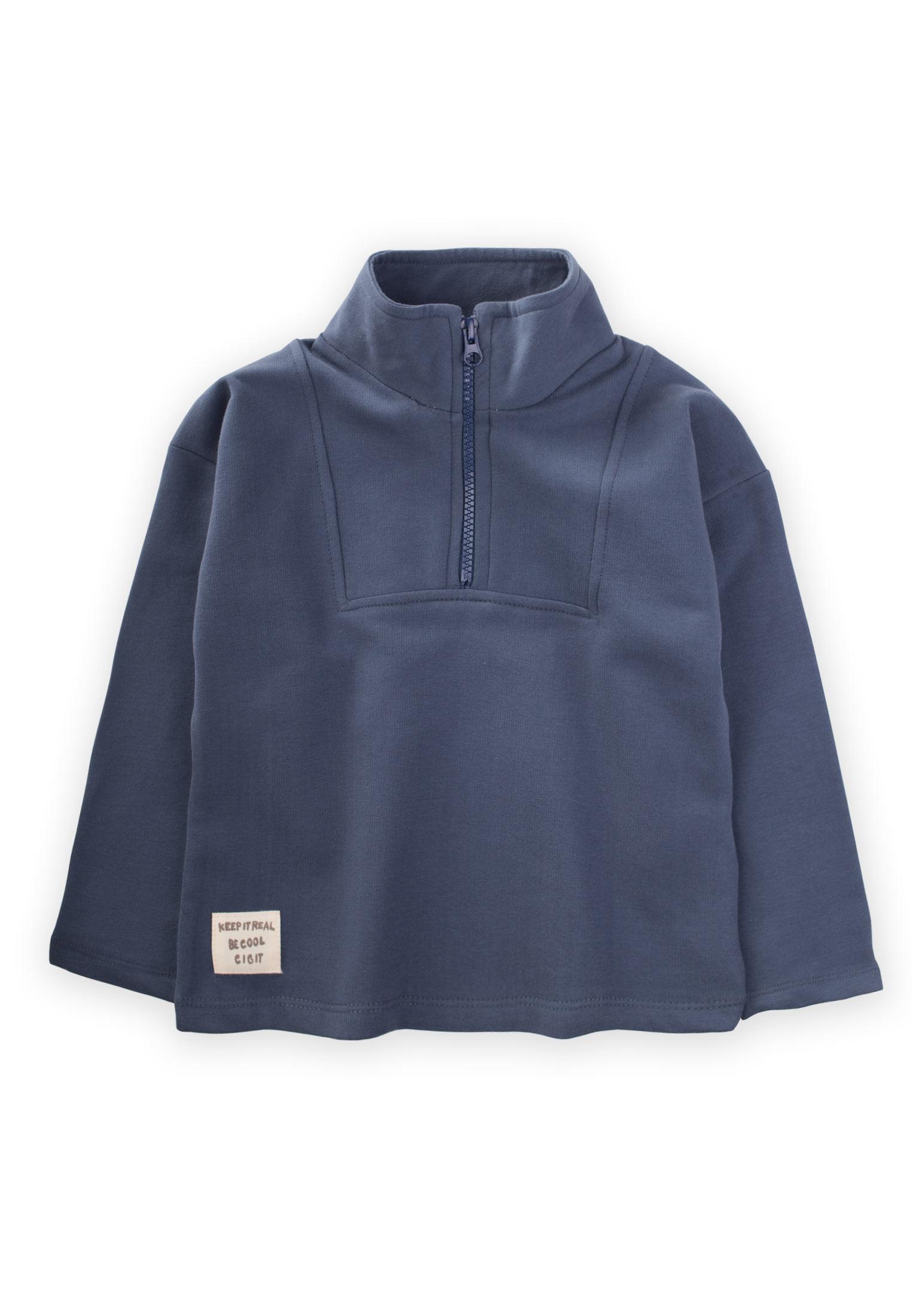 CigitFermuarlı Sweatshırt 2-10 Yaş LACİVERT