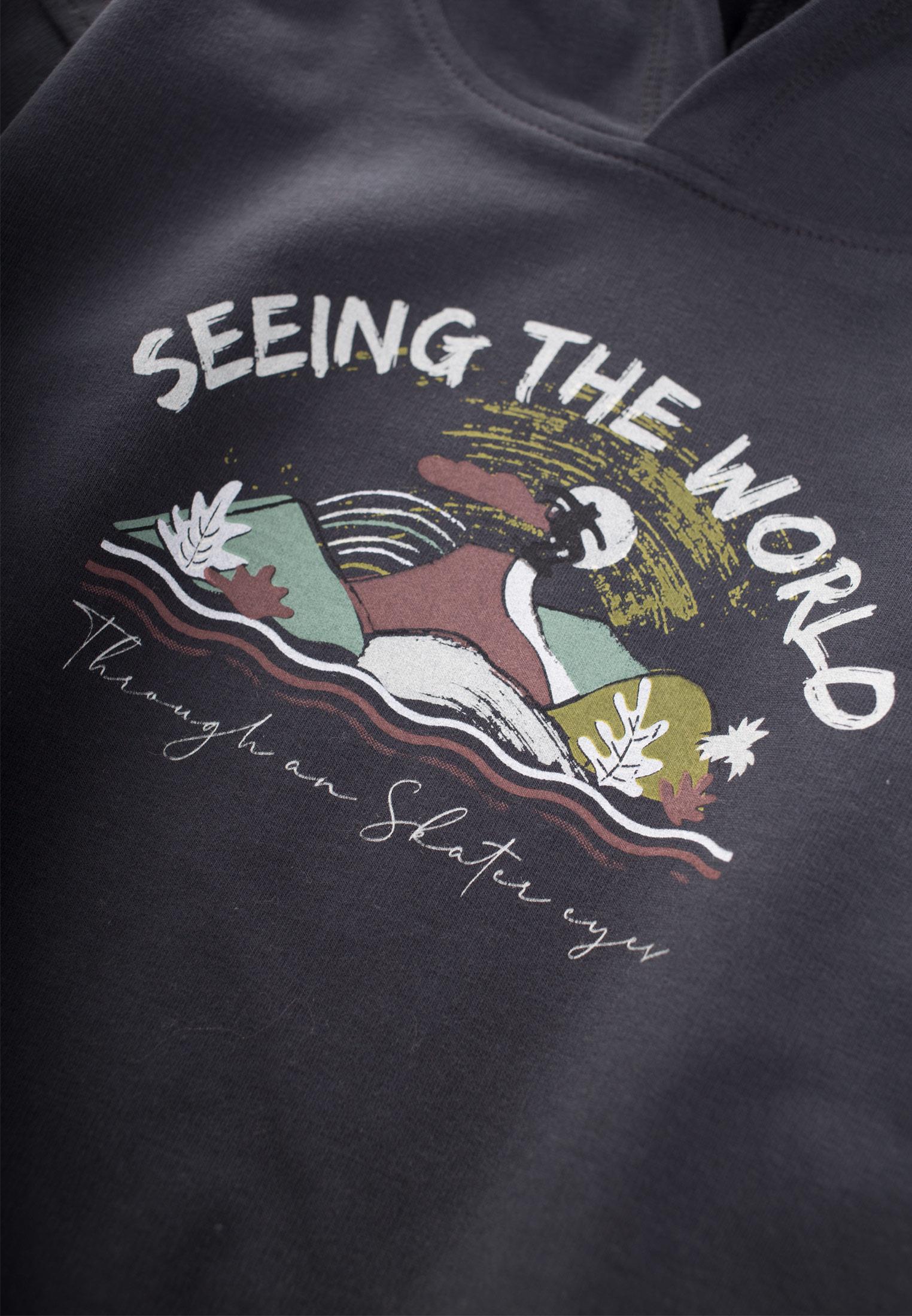 CigitSeeıng The World Baskılı Sweatshıt 2-10 Yaş ANTRASİT