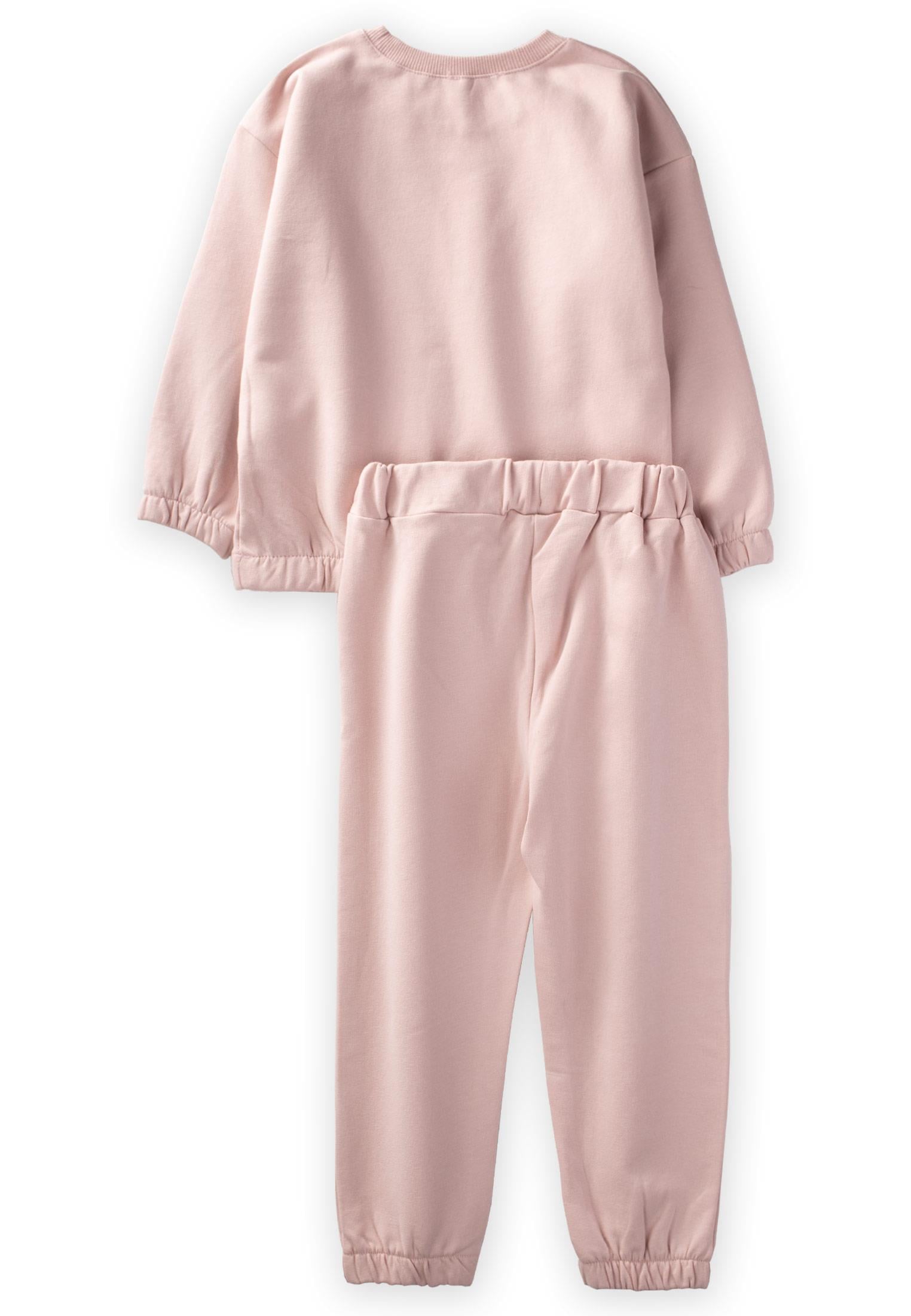 CigitBaskılı Sweatshırt Takım 2-8 Yaş PUDRA PEMBE