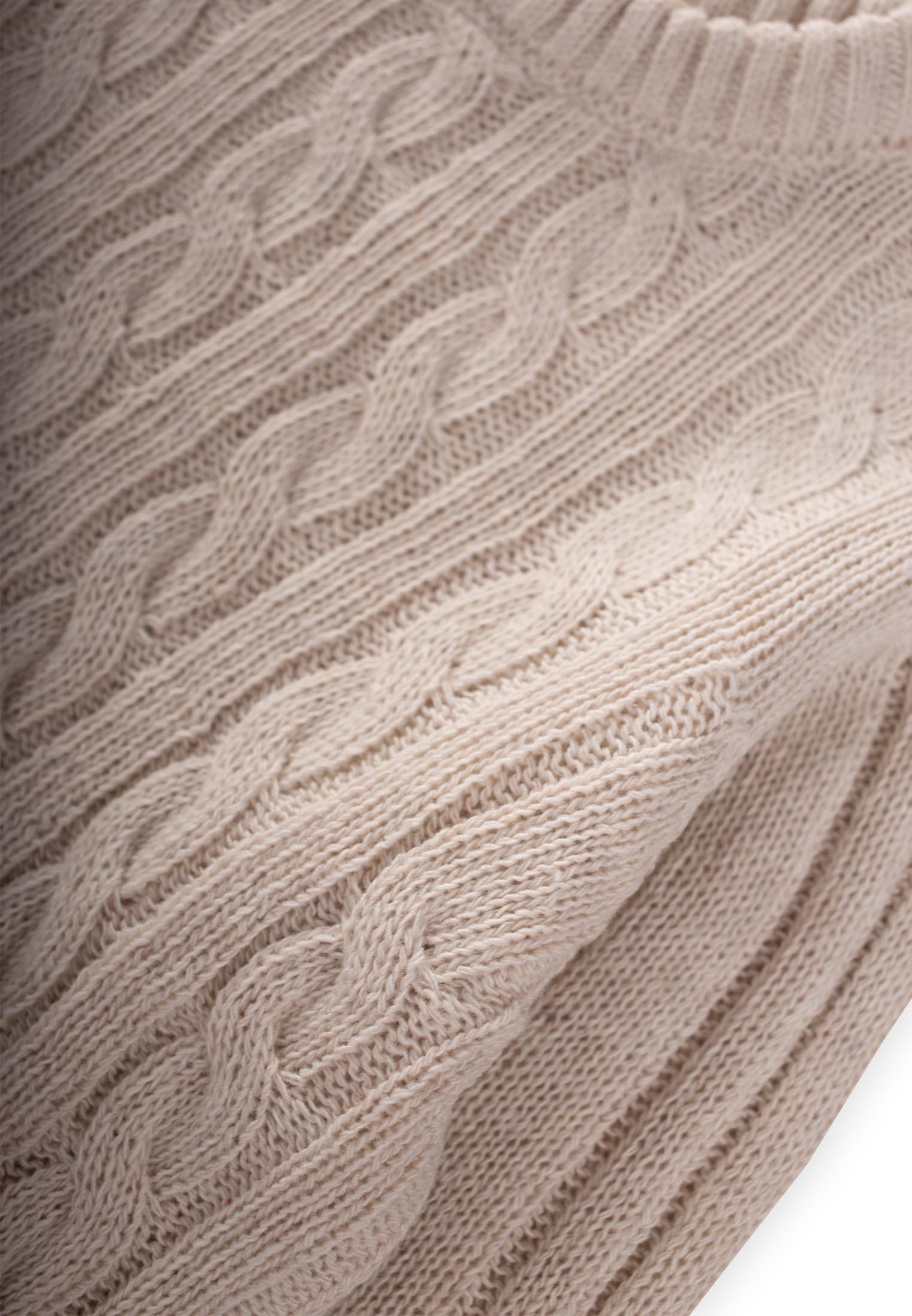 CigitSaç Örgülü Kazak 1-8 Yaş BEJ