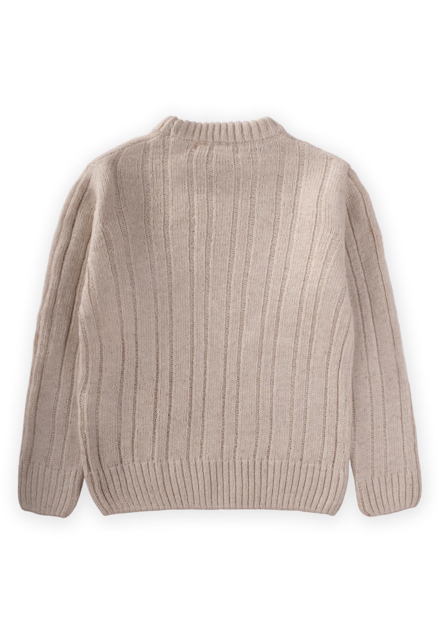 CigitSaç Örgülü Kazak 1-8 Yaş BEJ