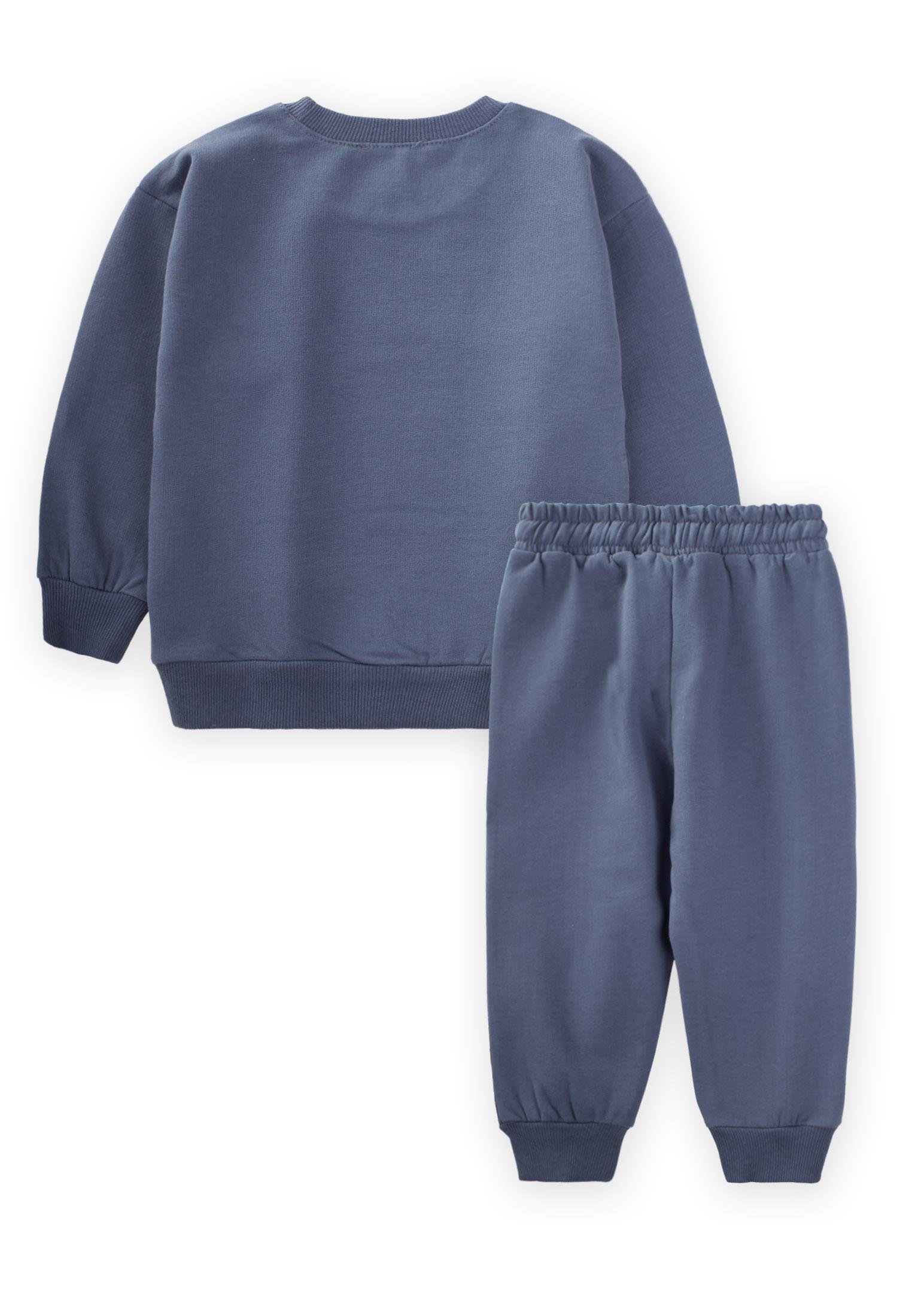 CigitGood Tri Baskılı Sweatshırt Takım 1-8 Yaş LACİVERT