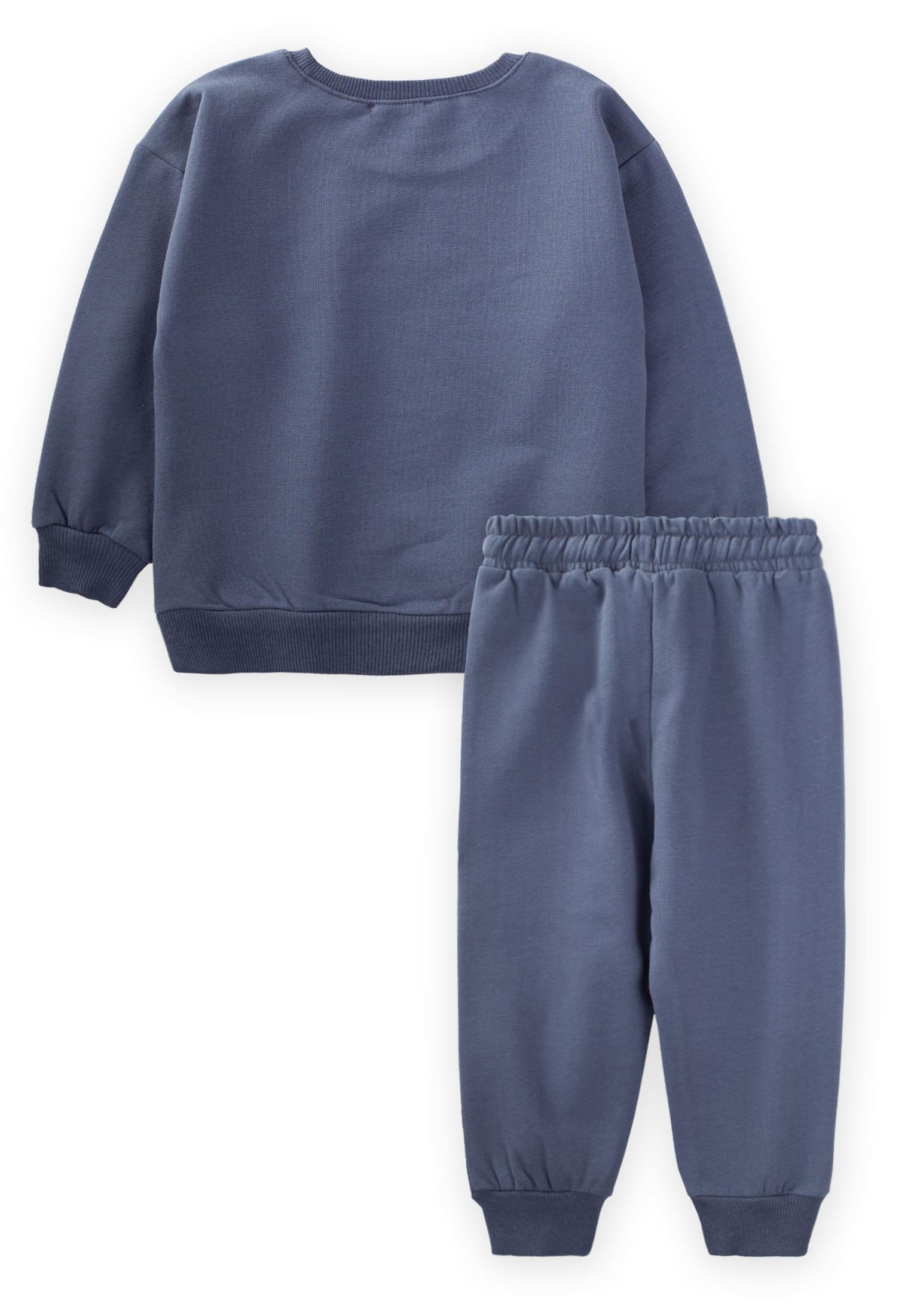 CigitBorn To Explore Baskılı Sweatshırt Takım 1-7 Yaş LACİVERT