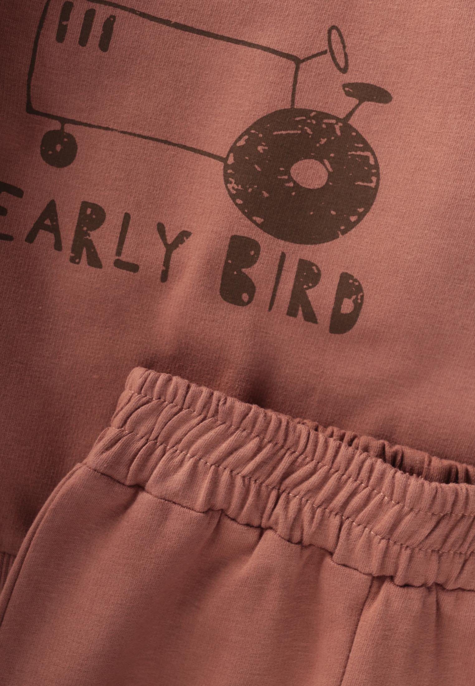 CigitEarly Bırd Baskılı Sweatshırt Takım 1-5 Yaş KAHVE