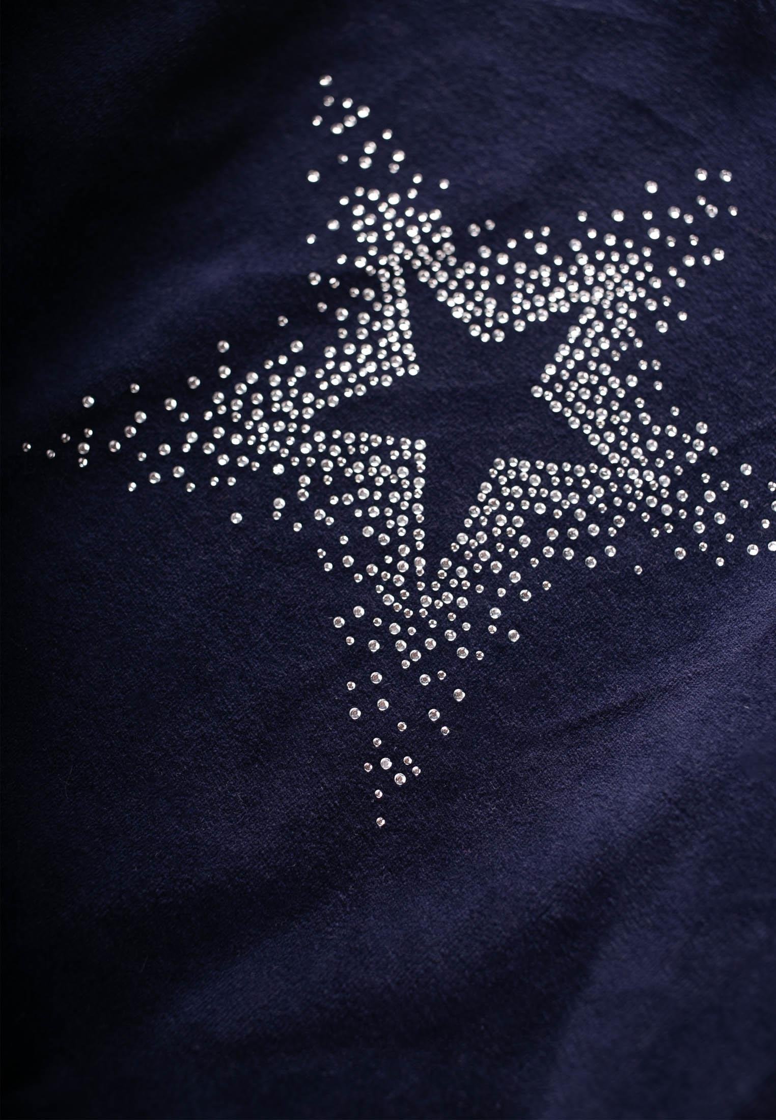 CigitTaş Detaylı Kadife Kız Sweatshırt Takım 2-10 Yaş LACİVERT