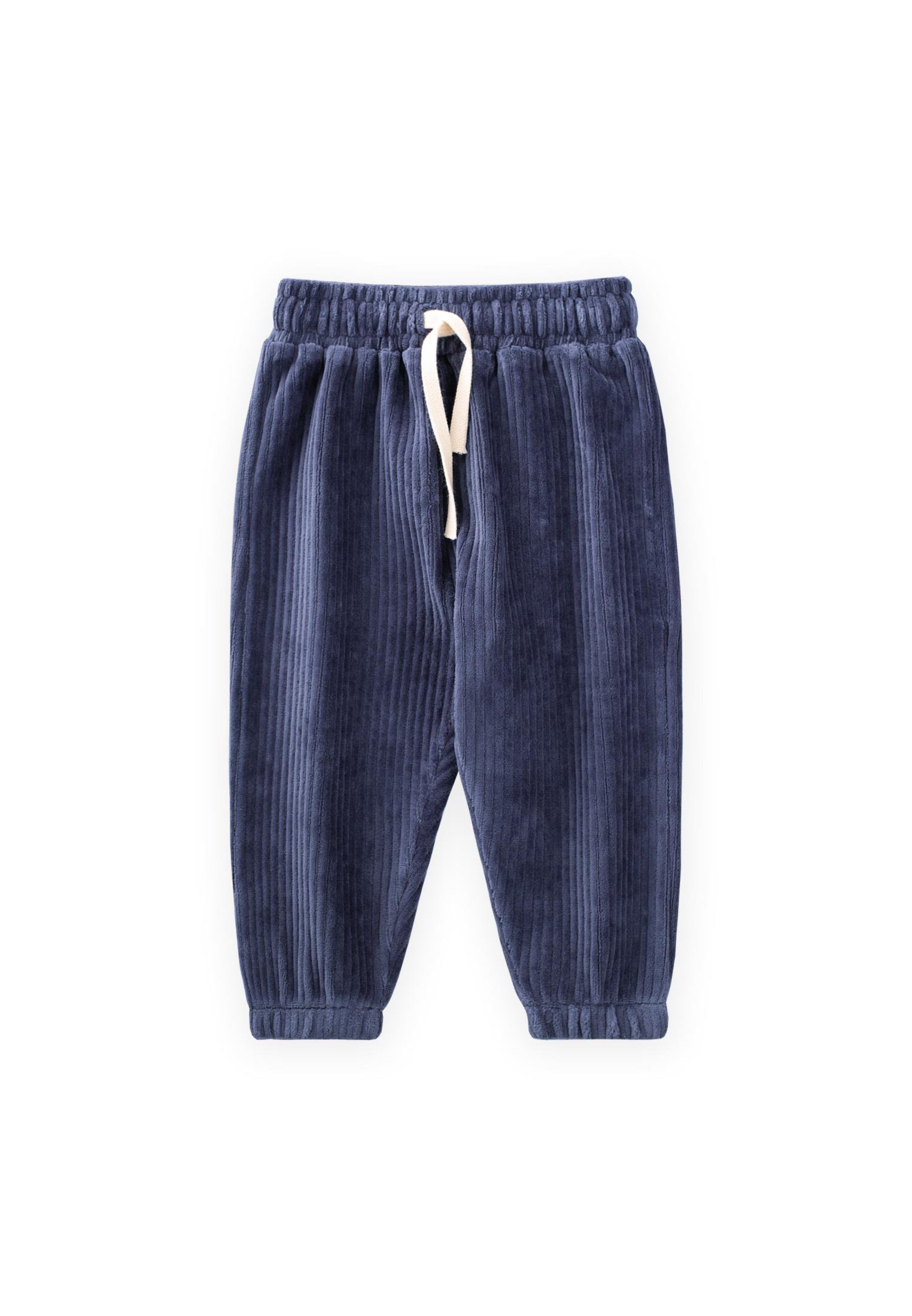 CigitFitilli Kadife Jogger Pantolon 1-10 Yaş LACİVERT