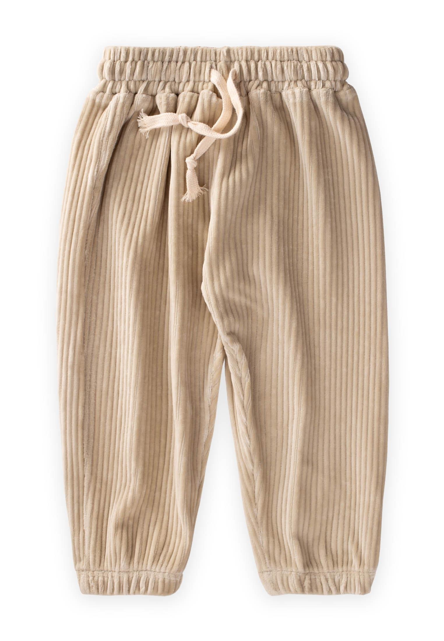 CigitFitilli Kadife Jogger Pantolon 1-10 Yaş BEJ