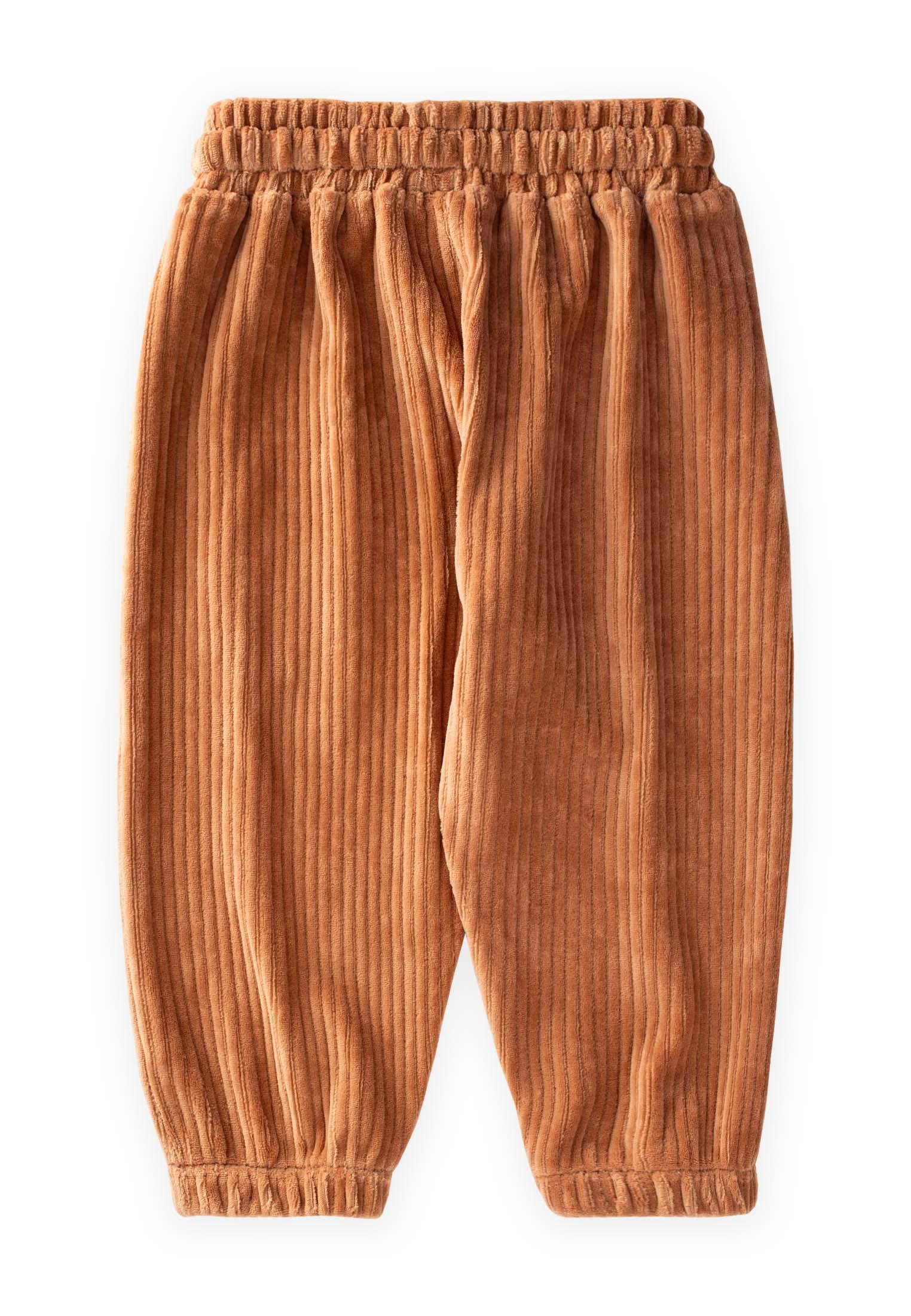 CigitFitilli Kadife Jogger Pantolon 1-10 Yaş KAHVE