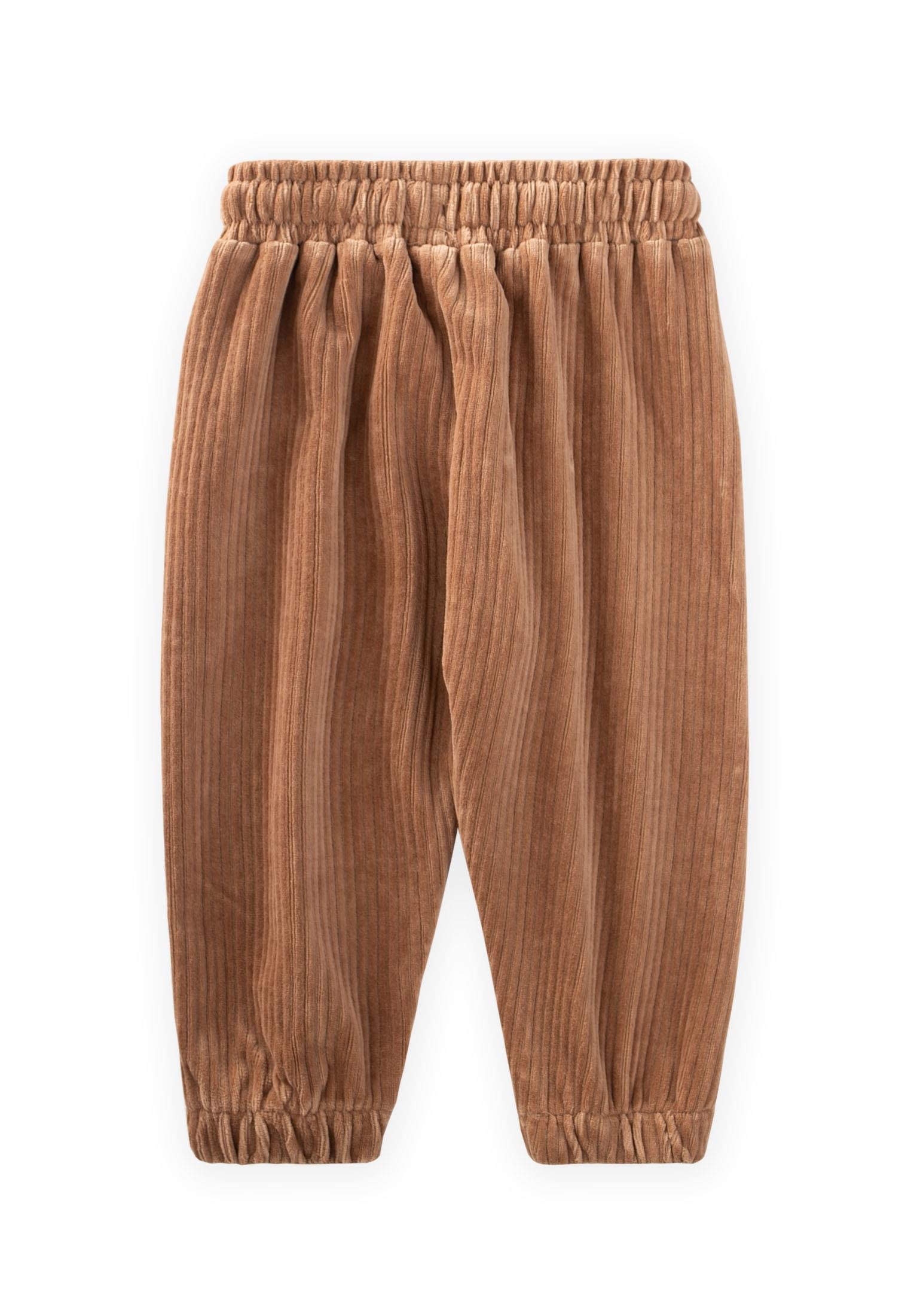 CigitFitilli Kadife Jogger Pantolon 1-10 Yaş CAMEL