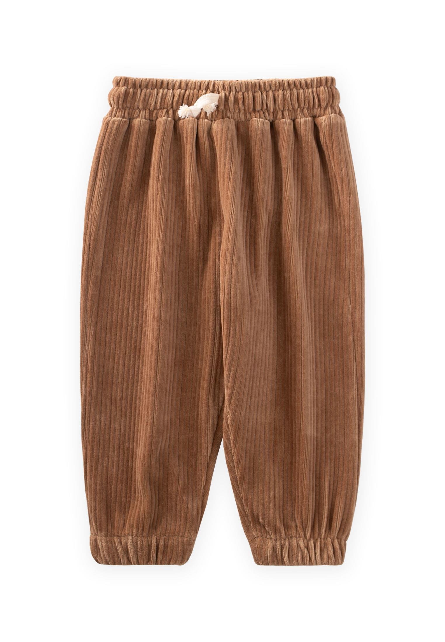 CigitFitilli Kadife Jogger Pantolon 1-10 Yaş CAMEL