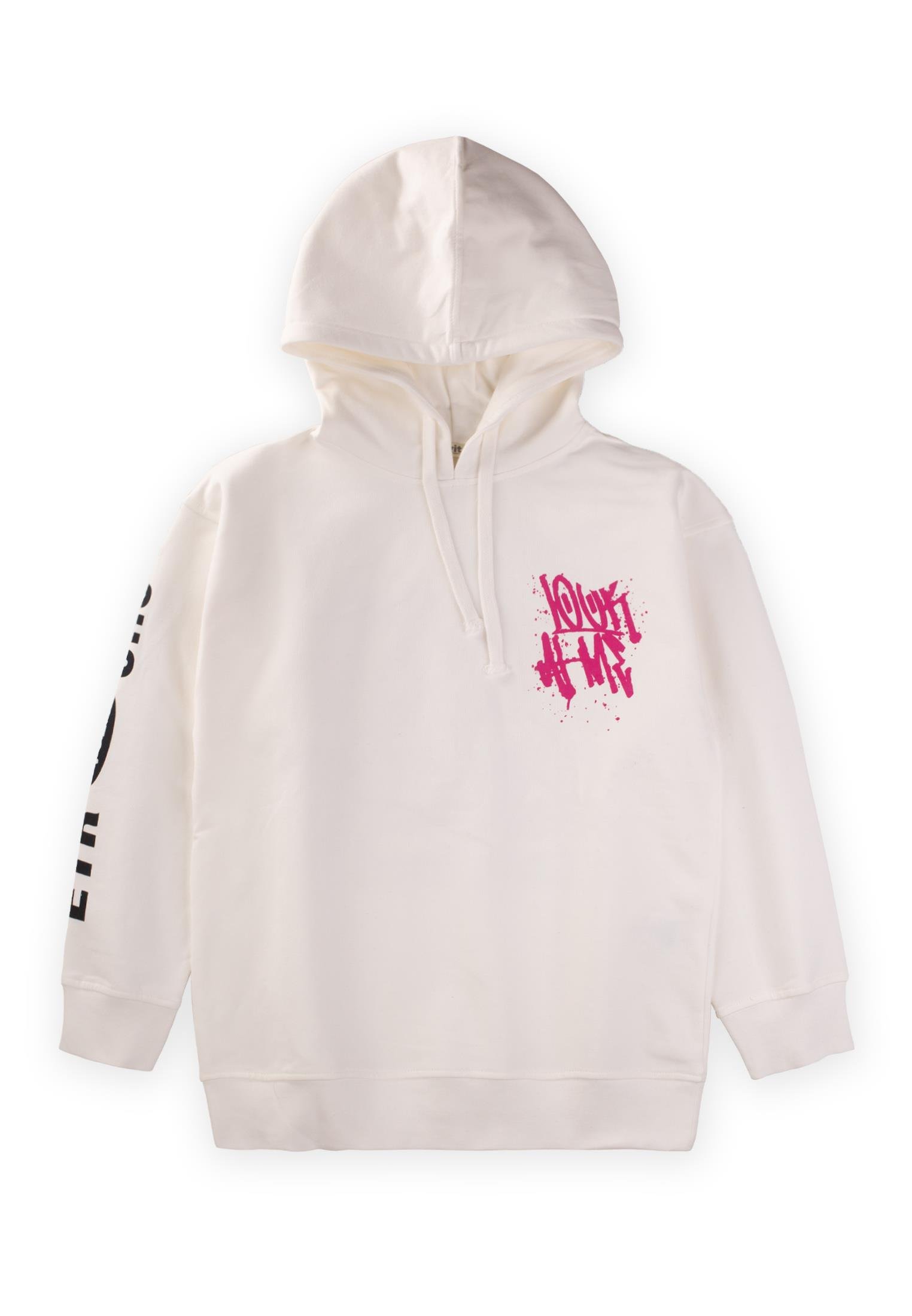 CigitLook Fresh Baskılı Kapşonlu Sweatshırt 9-14 Yaş KIRIK BEYAZ