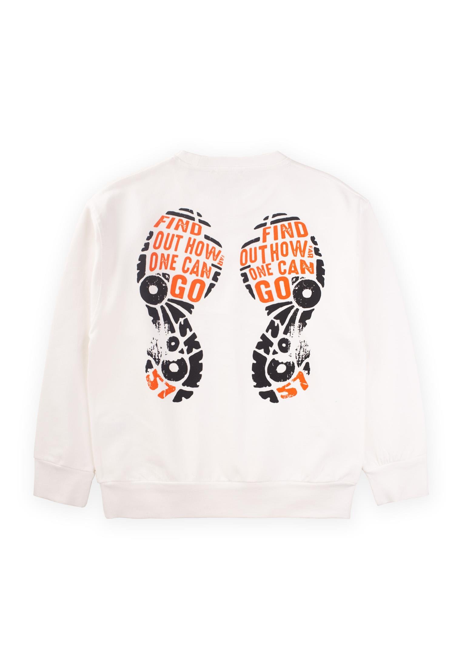 CigitStep By Stamp Baskılı Sweatshırt 9-14 Yaş KIRIK BEYAZ