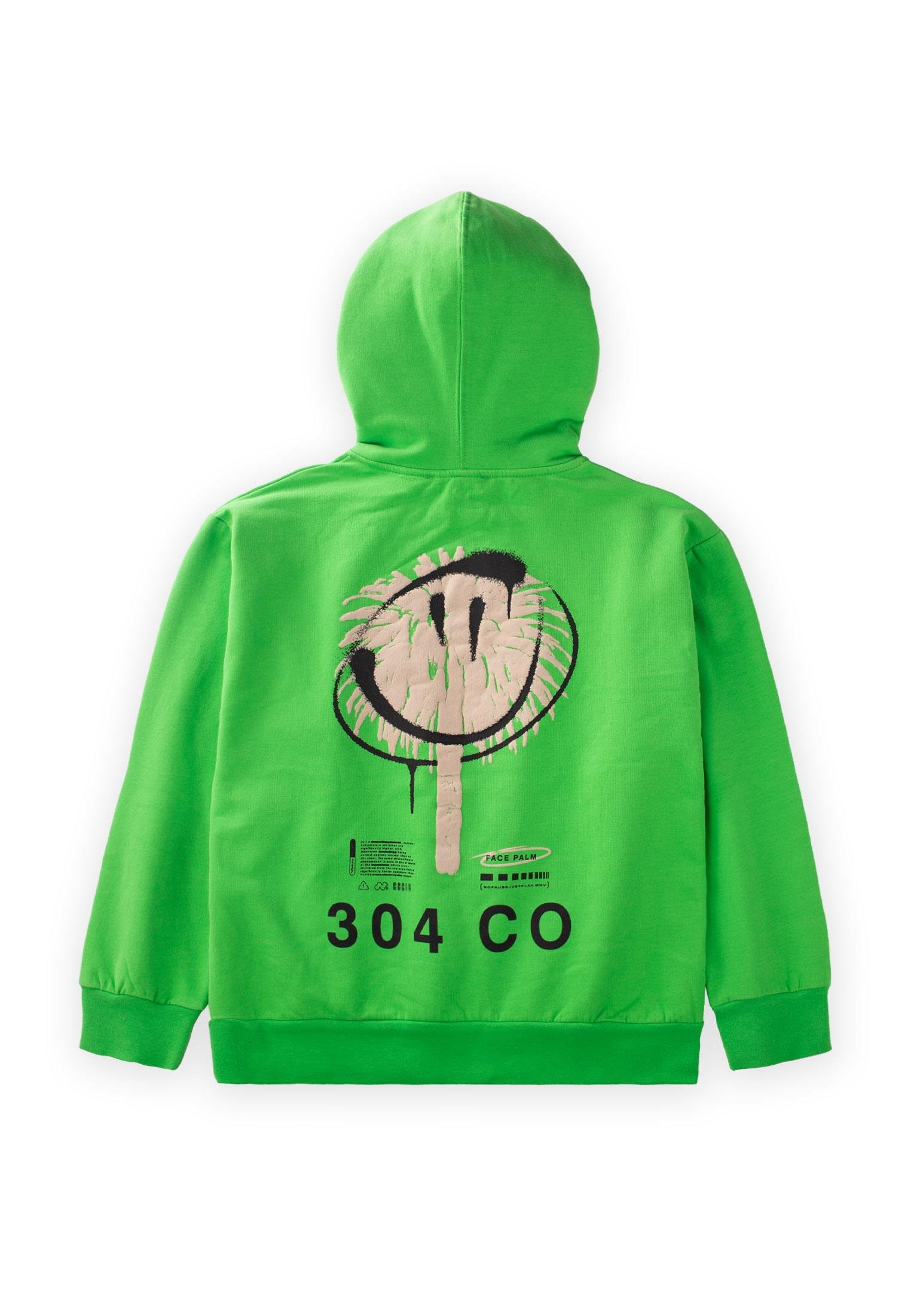 CigitFace Palm Baskılı Kapşonlu Sweatshırt 9-14 Yaş YEŞİL