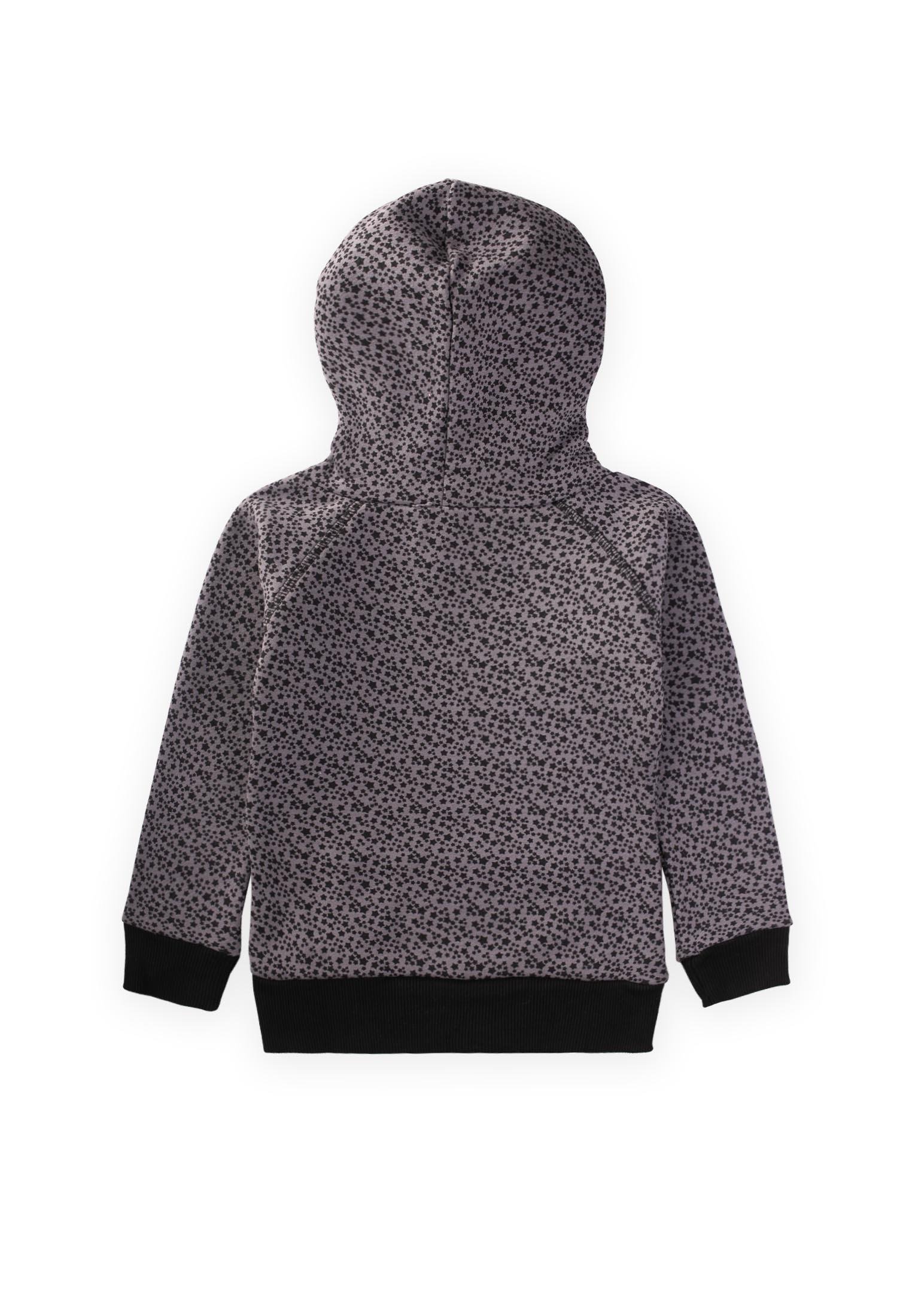 CigitDesenli Kapşonlu Sweatshırt 3-9 Yaş FÜME