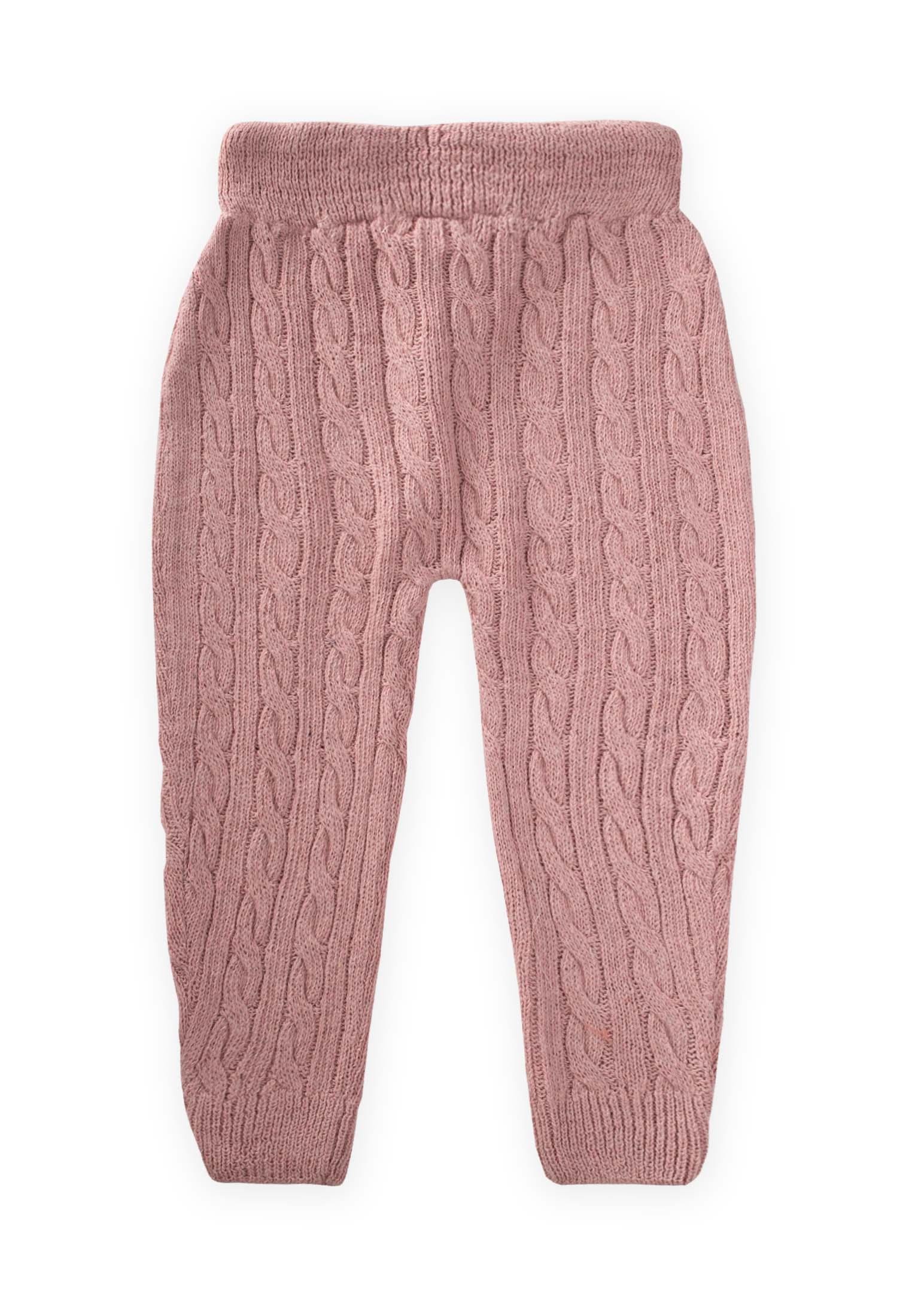 CigitSaç Örgü Triko Pantolon 1-5 Yaş PUDRA PEMBE