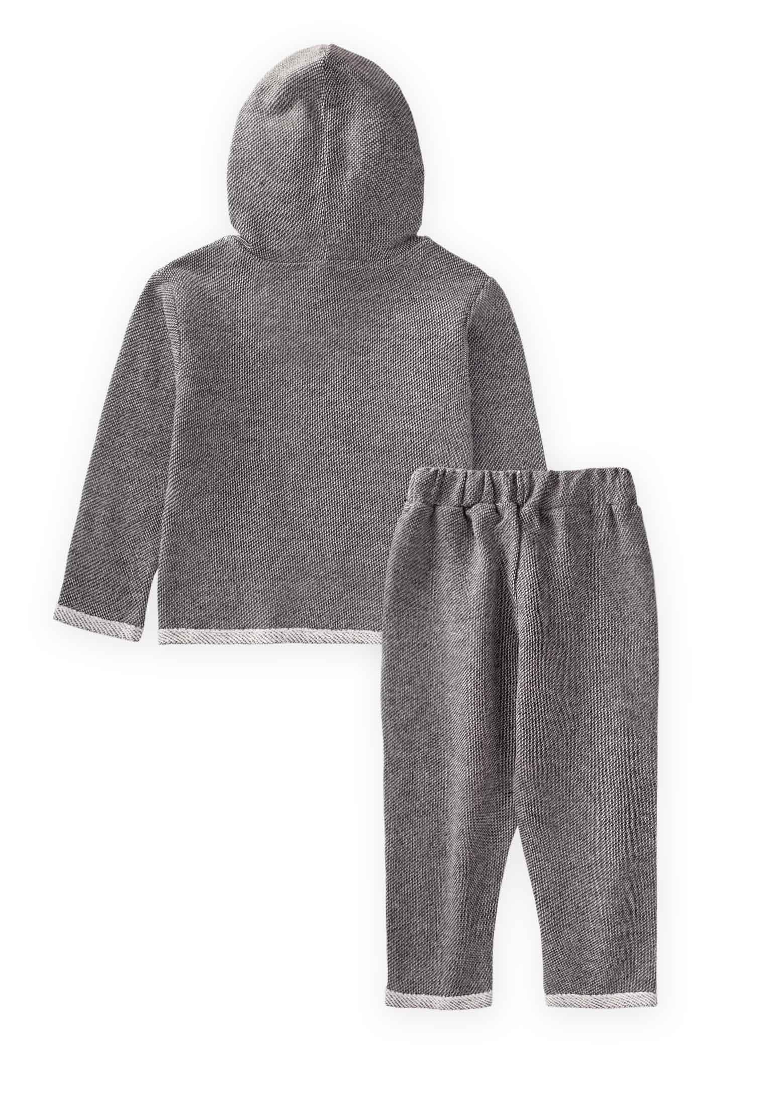 CigitKapşonlu Örme Sweatshırt Takım 2-9 Yaş FÜME
