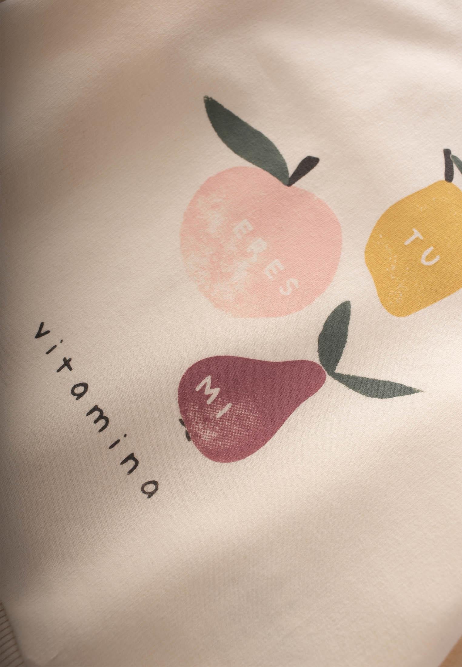 CigitVitamina Baskılı Kız Sweatshırt Takım 1-7 Yaş PUDRA PEMBE