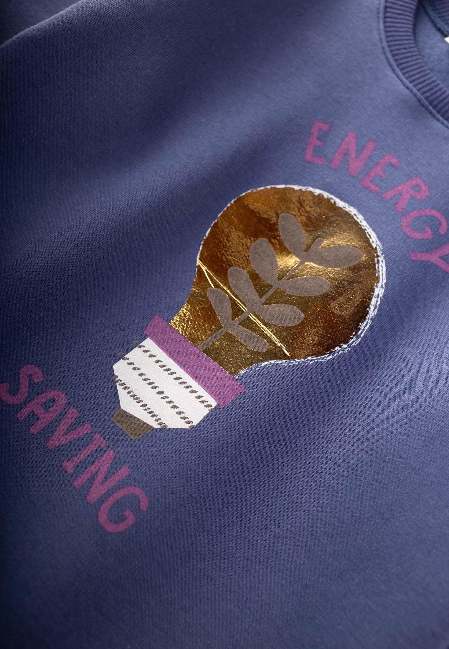 CigitVarak Baskılı Kız Sweatshıt 3-10 Yaş SAKS MAVİ