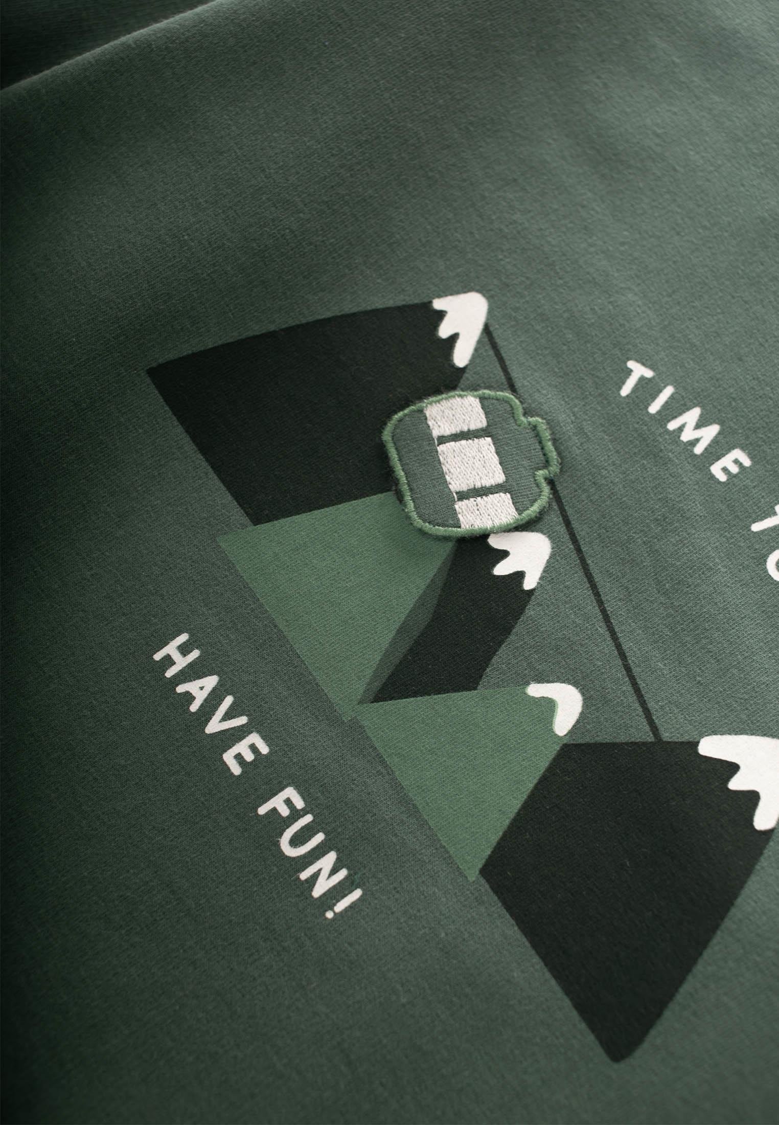 CigitTeleferik Baskılı Sweatshırt 1-7 Yaş HAKİ YEŞİL