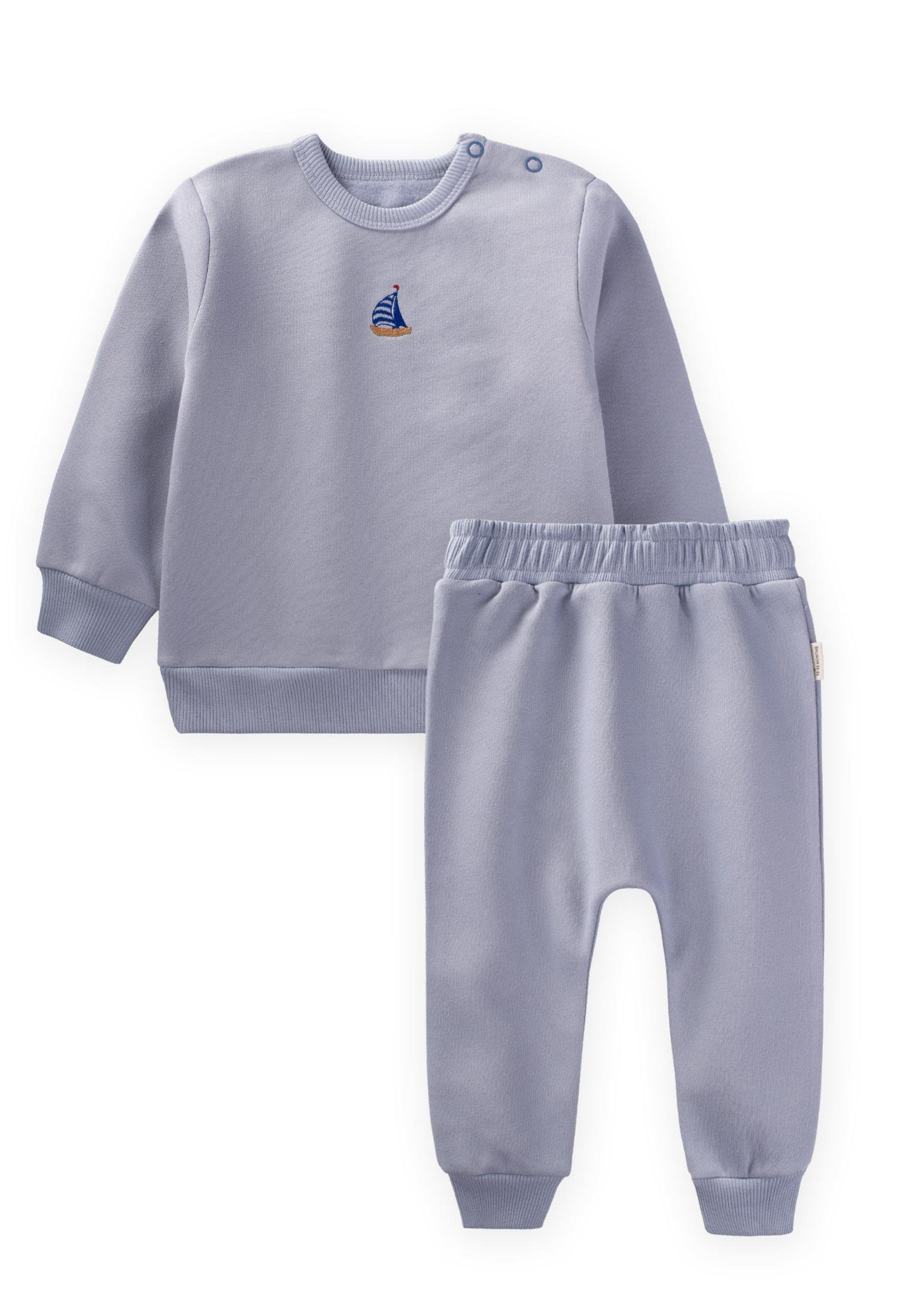 CigitYelken Nakışlı Sweatshırt Takım 0-2 Yaş MAVİ