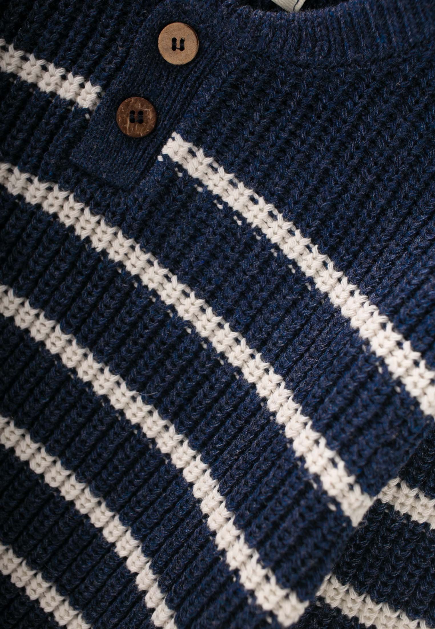 CigitÇizgili Triko Kazak 2-8 Yaş İNDİGO MAVİ