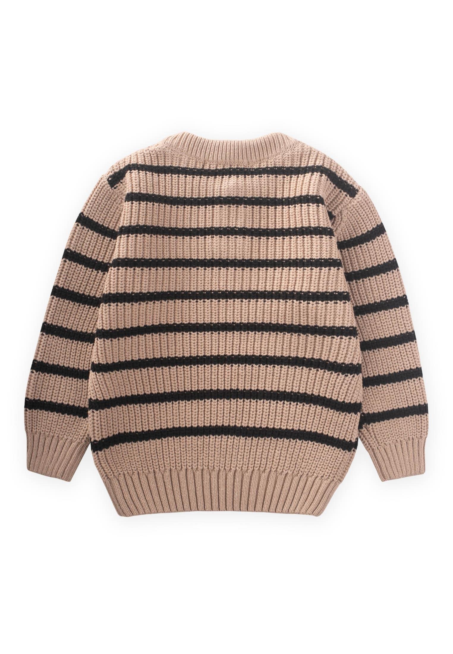 CigitÇizgili Triko Kazak 2-6 Yaş BEJ