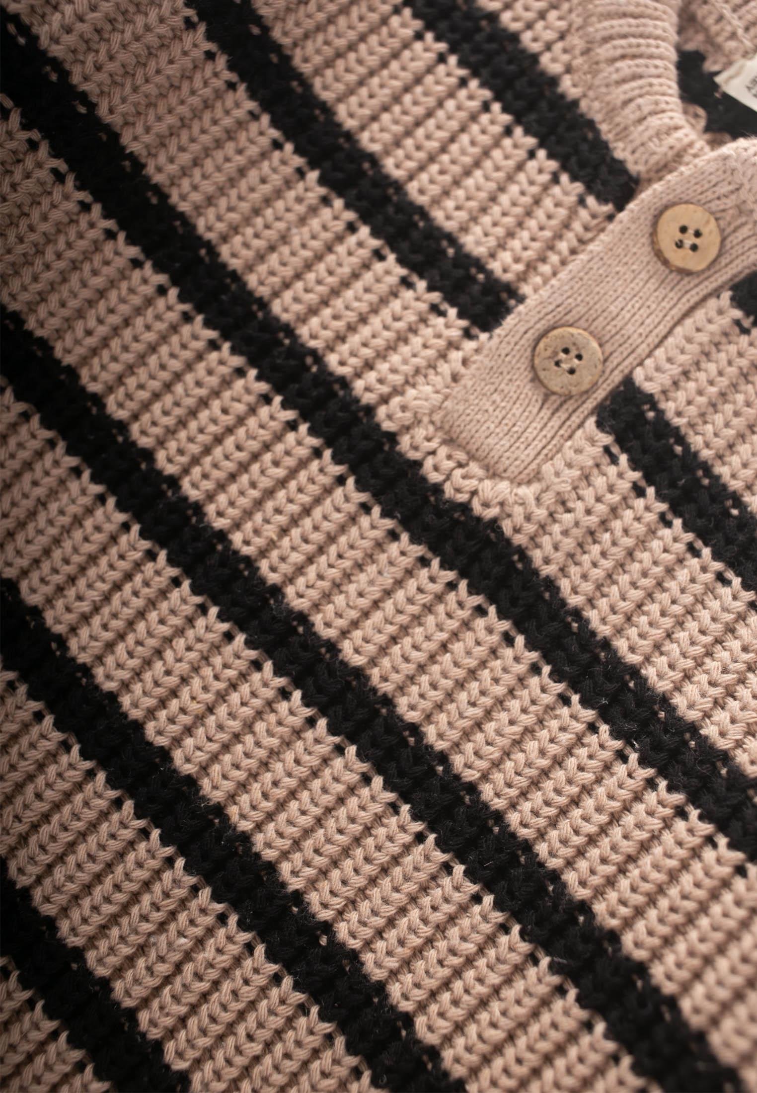 CigitÇizgili Triko Kazak 2-6 Yaş BEJ