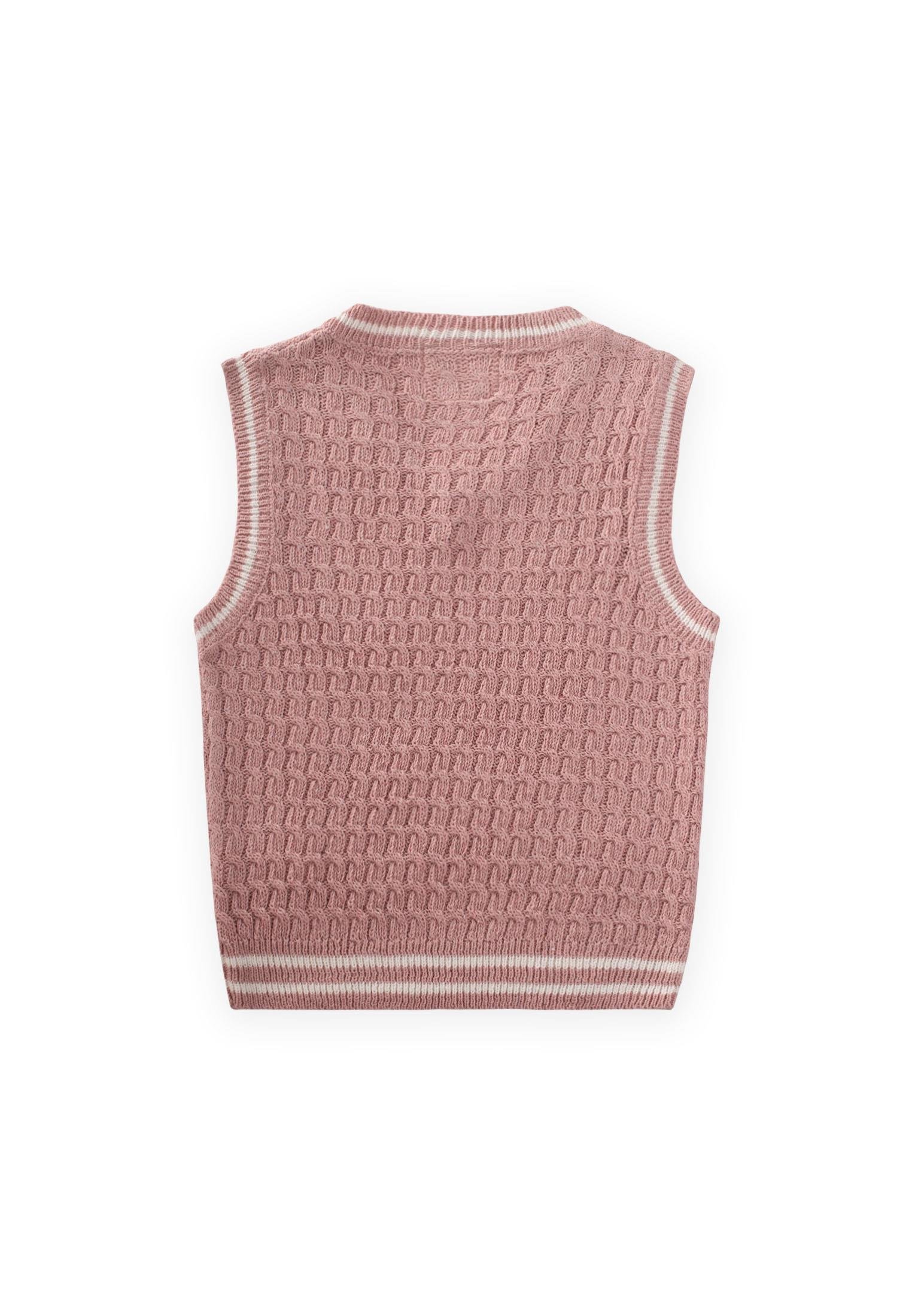 CigitSaş Örgü Triko Süeter 3-9 Yaş PUDRA PEMBE