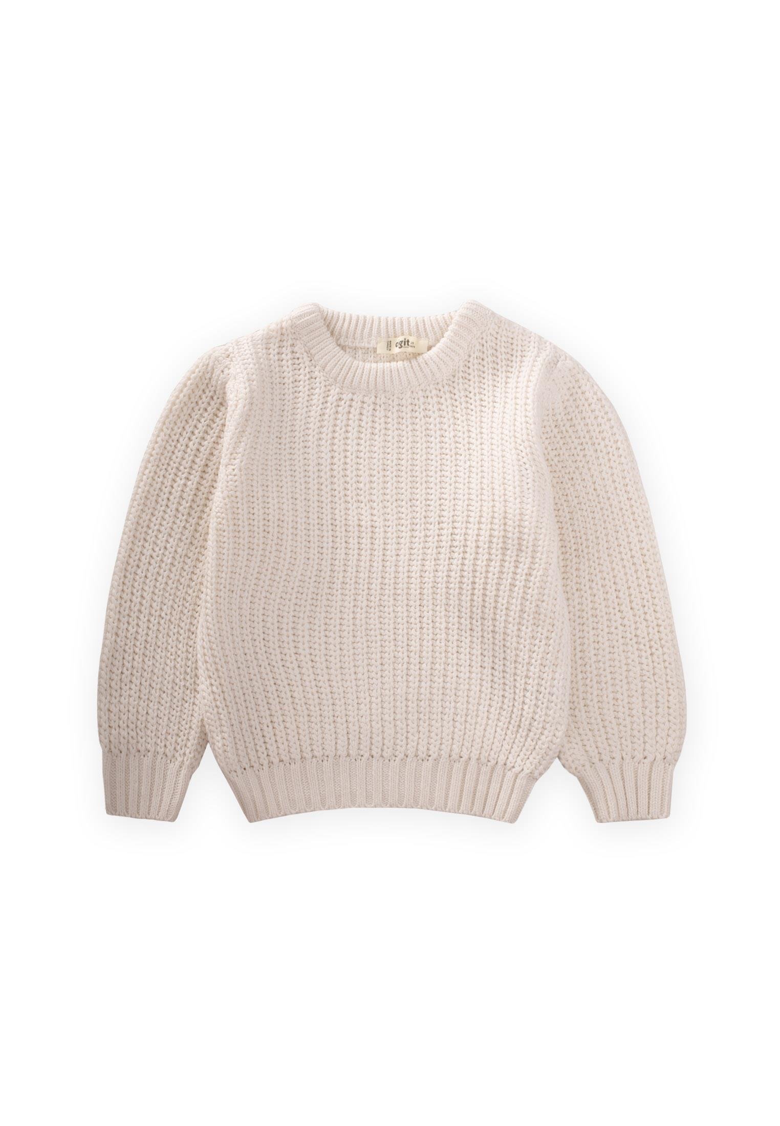 CigitBisiklet Yaka Selanik Triko Kazak 2-8 Yaş EKRU