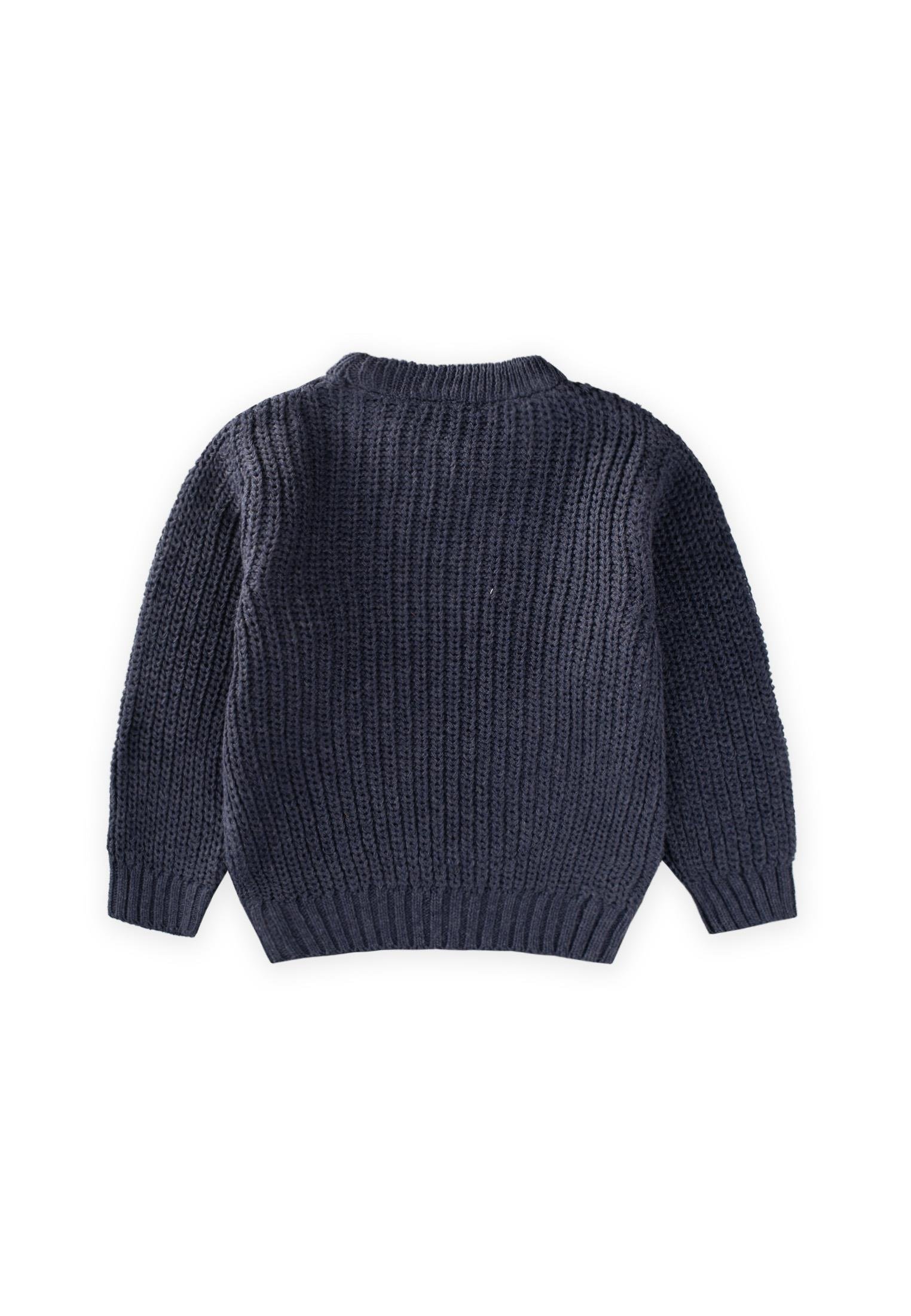 CigitBisiklet Yaka Selanik Triko Kazak 2-8 Yaş İNDİGO MAVİ