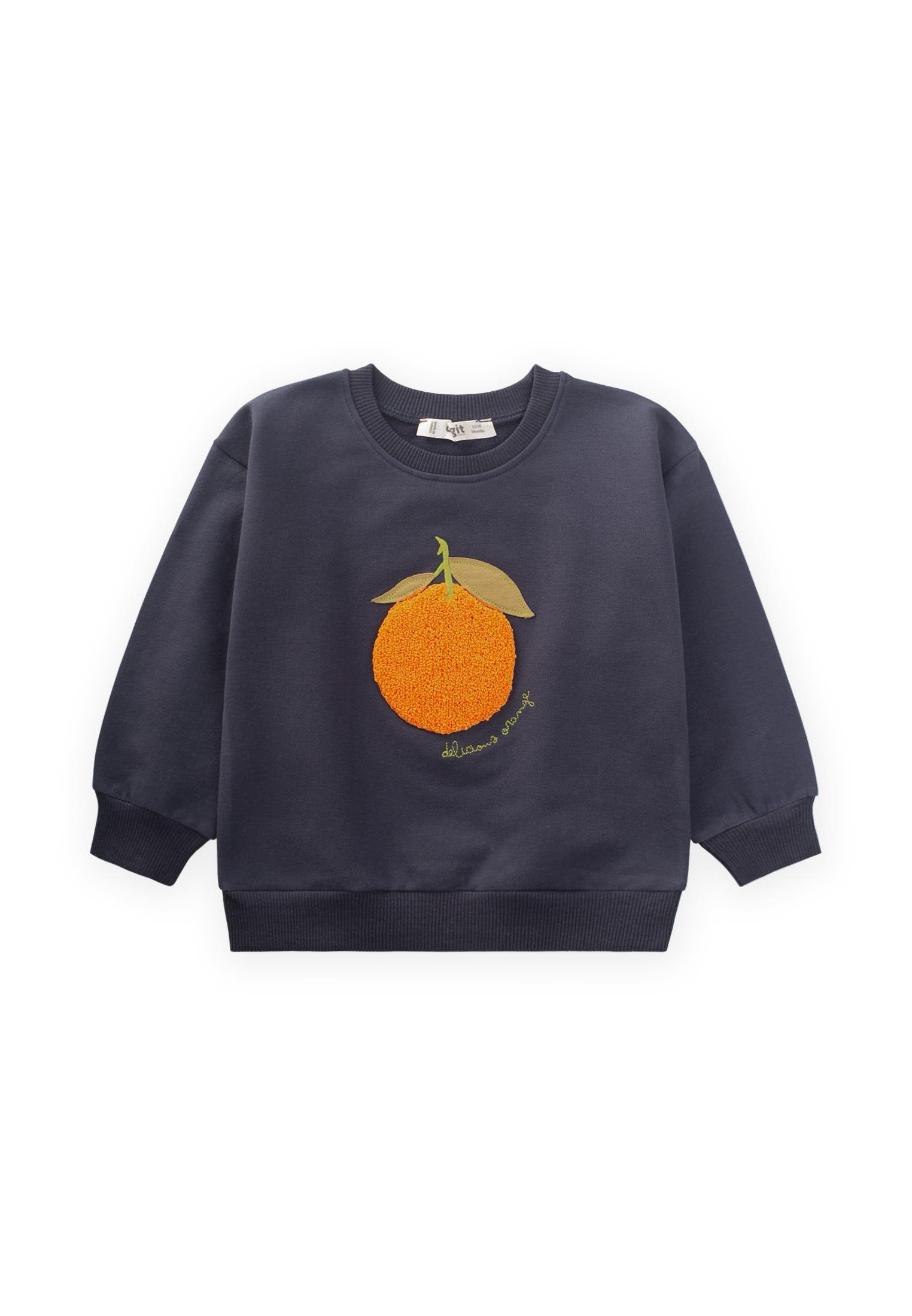 CigitSüzene Nakışlı Sweatshirt 1-7 Yaş ANTRASİT