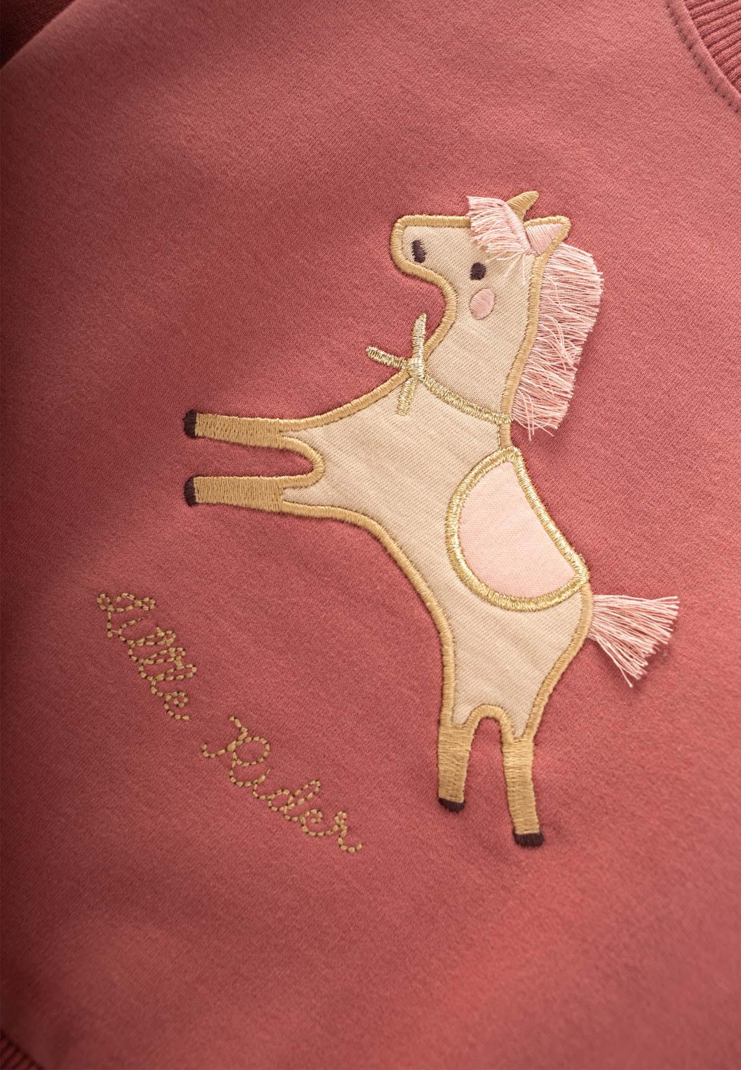 CigitAt Aplikeli Sweatshırt 1-6 Yaş GÜL KURUSU