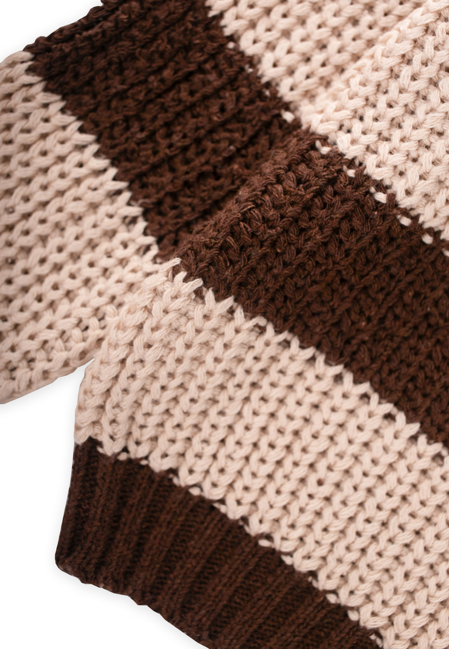 CigitSelanik Çizgili Triko Kazak 2-8 Yaş KAHVE