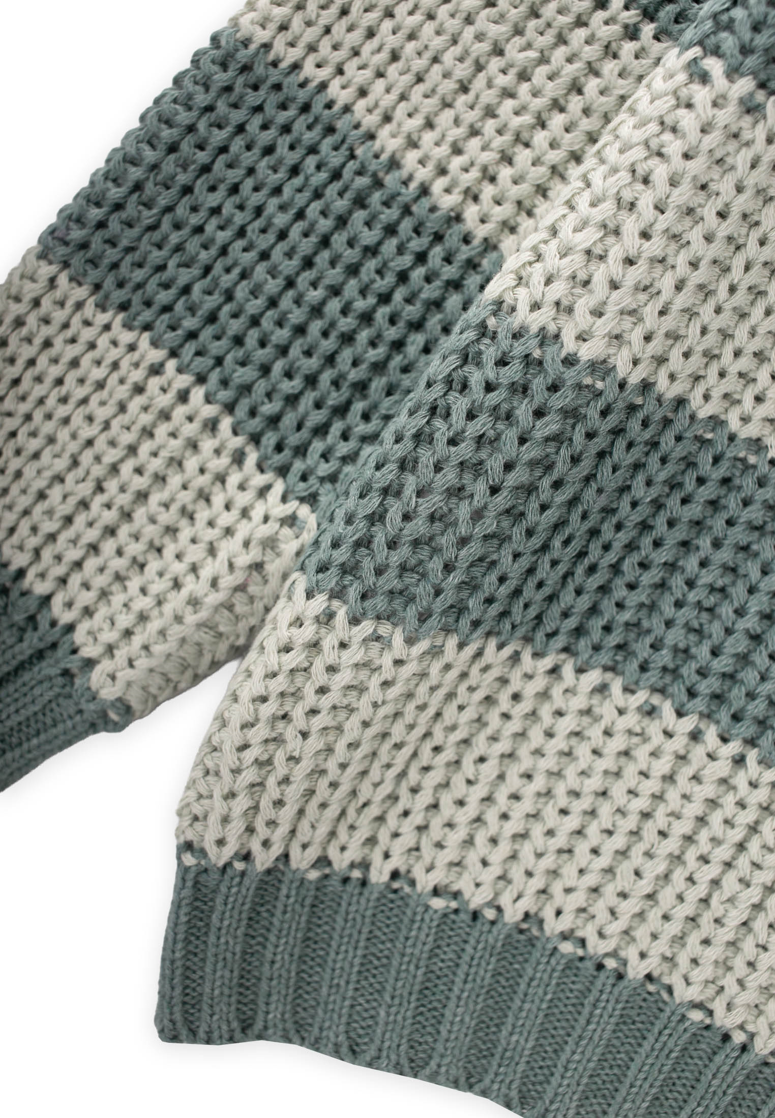 CigitSelanik Çizgili Triko Kazak 2-8 Yaş HAKİ YEŞİL