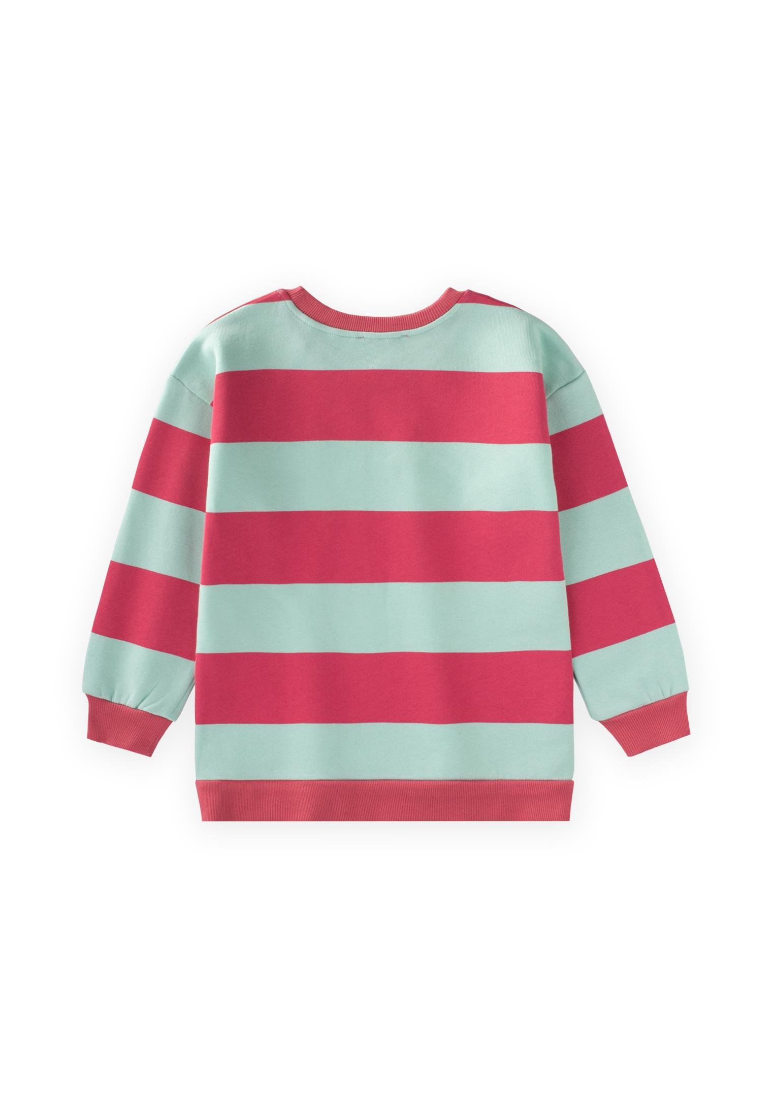 CigitSweatshırt 4-12 Yaş MİNT MERCAN ÇİZGİLİ