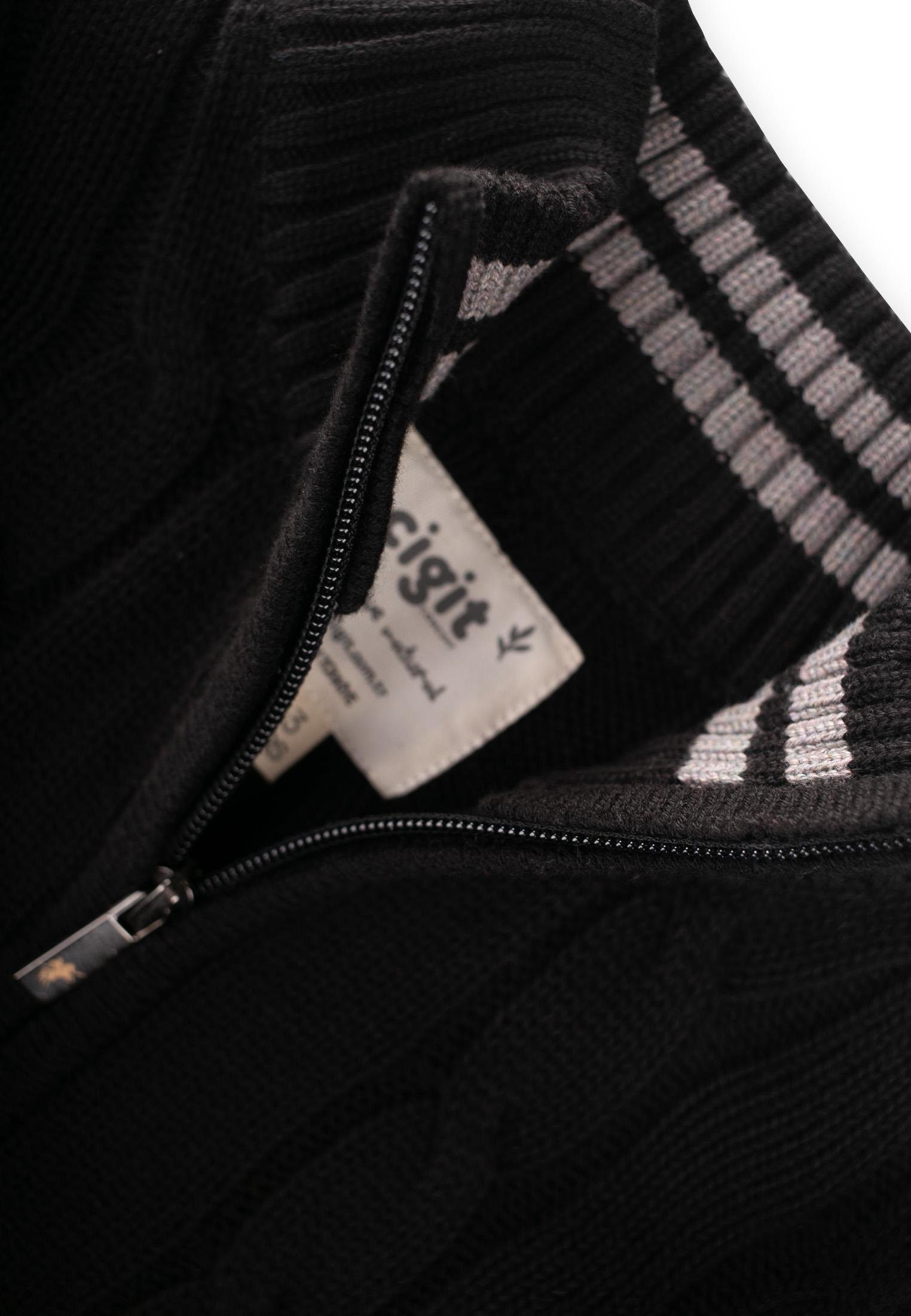 CigitSaç Örgü Triko Hırka 2-11 Yaş SİYAH