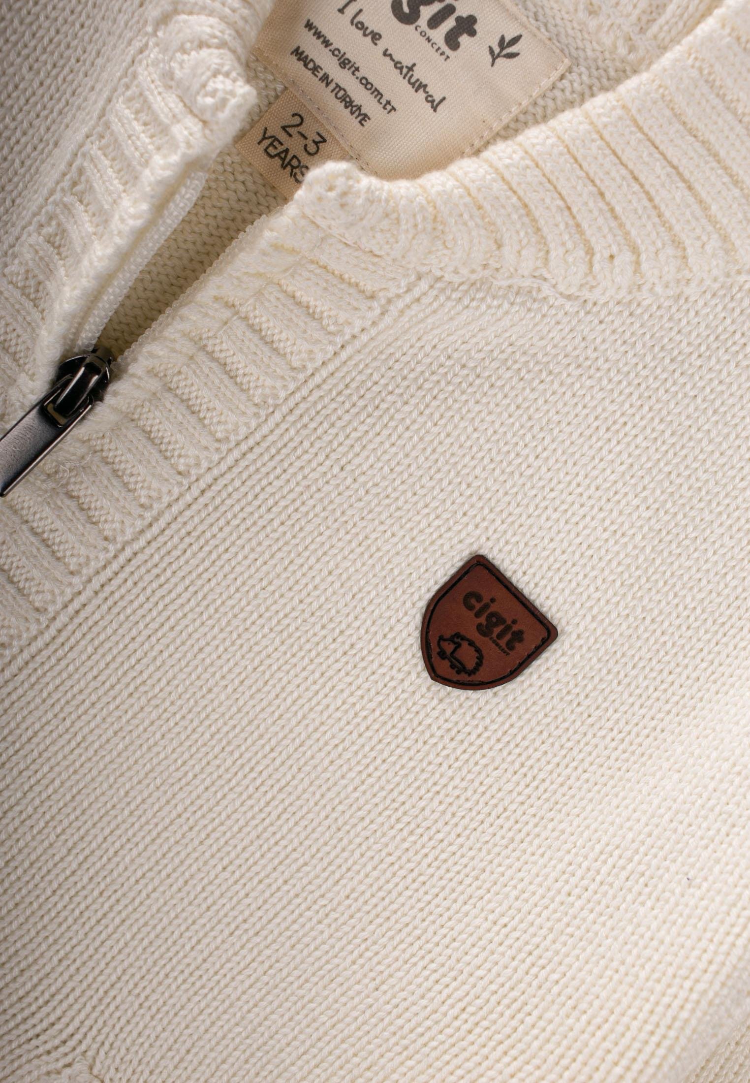 CigitTriko Cepli Hırka 2-11 Yaş EKRU