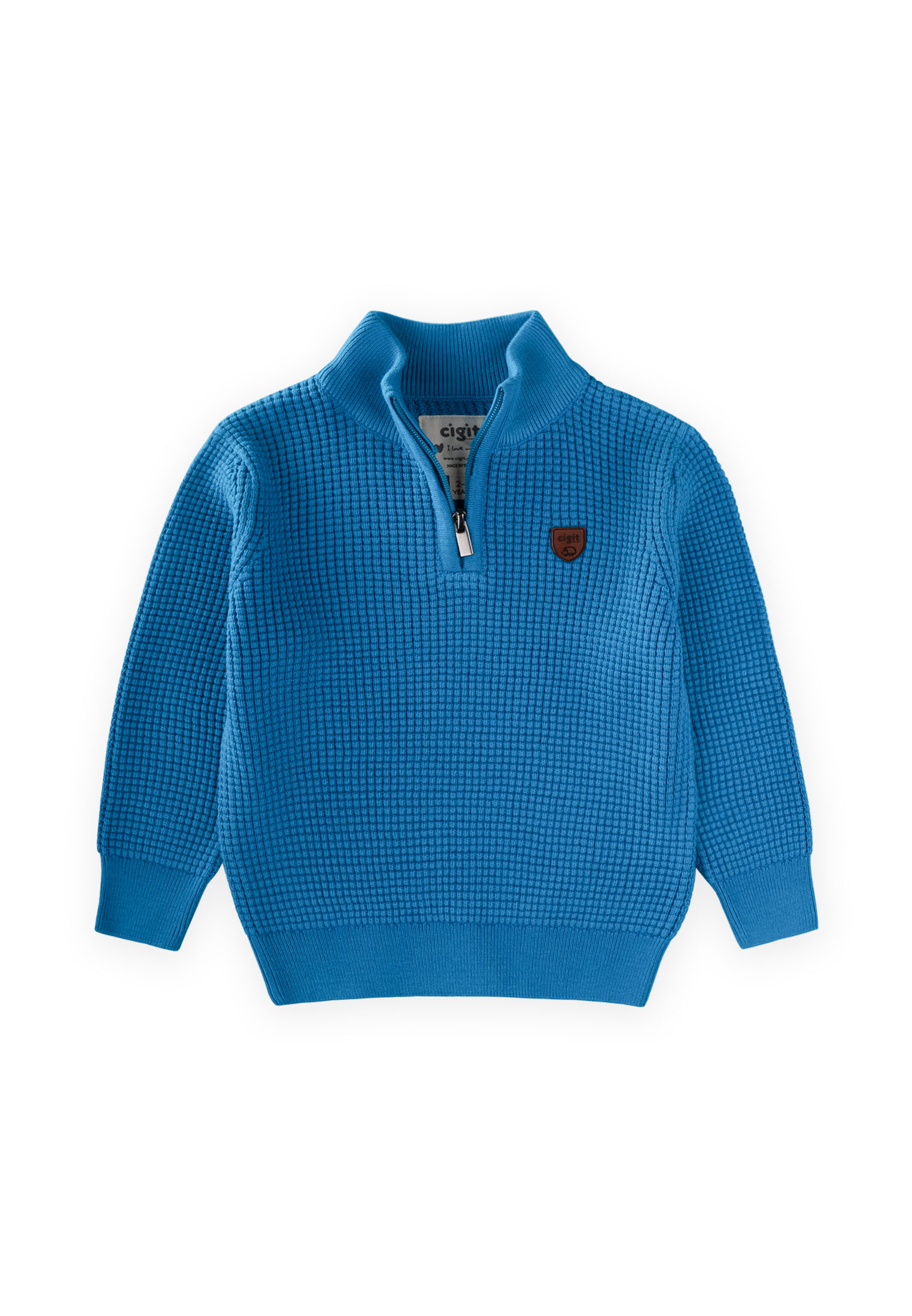 CigitSelanik Triko Fermuarlı Kazk 2-11 Yaş MAVİ