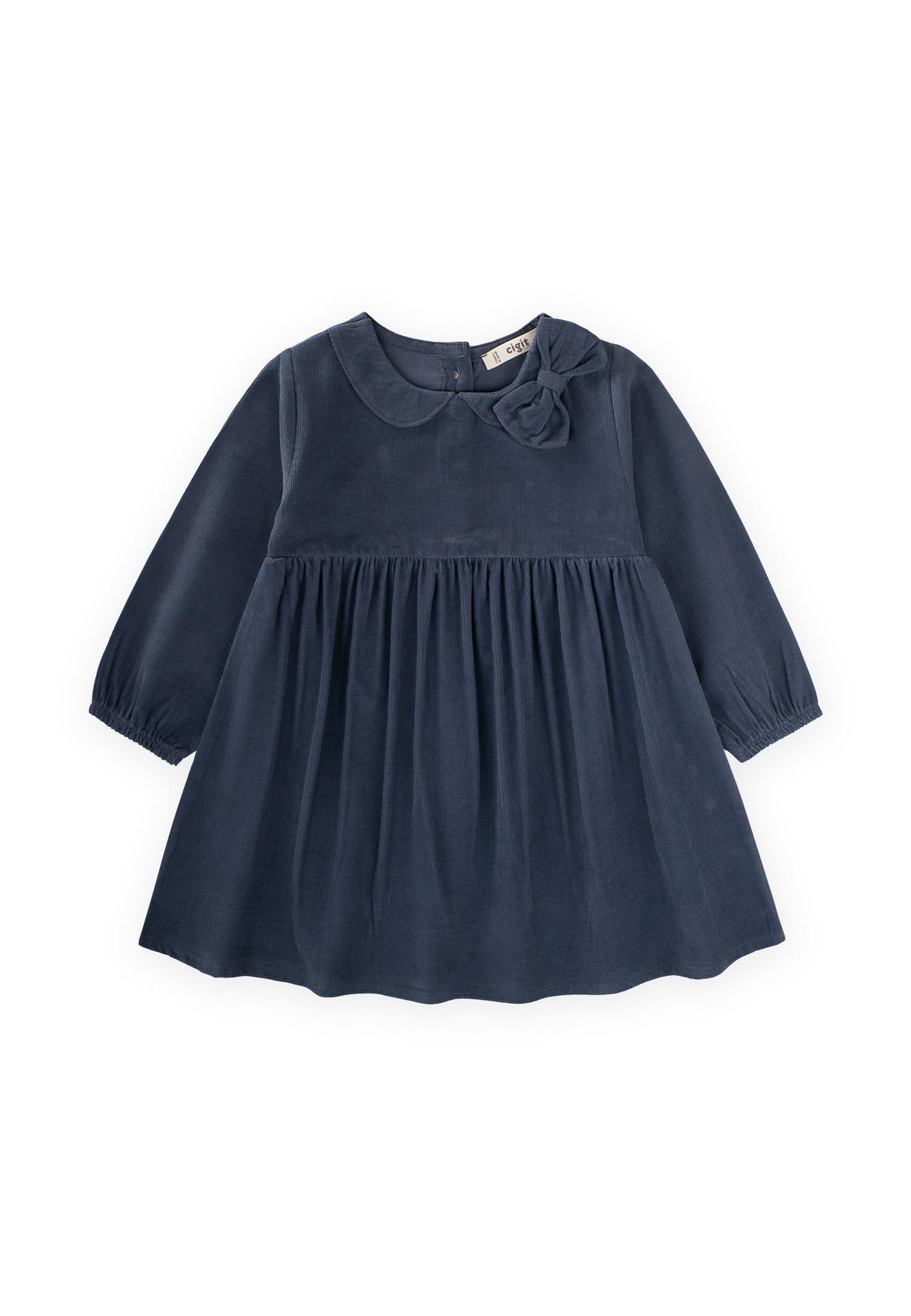 CigitKadife Elbise 1-8 Yaş LACİVERT