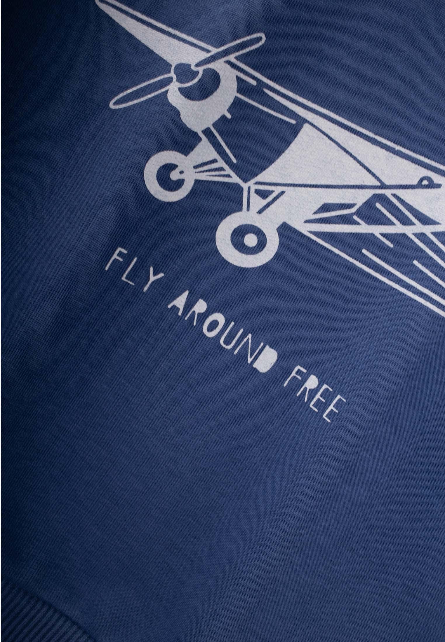 CigitPlanör Baskılı Sweatshırt Takım 2-10 Yaş İNDİGO MAVİ