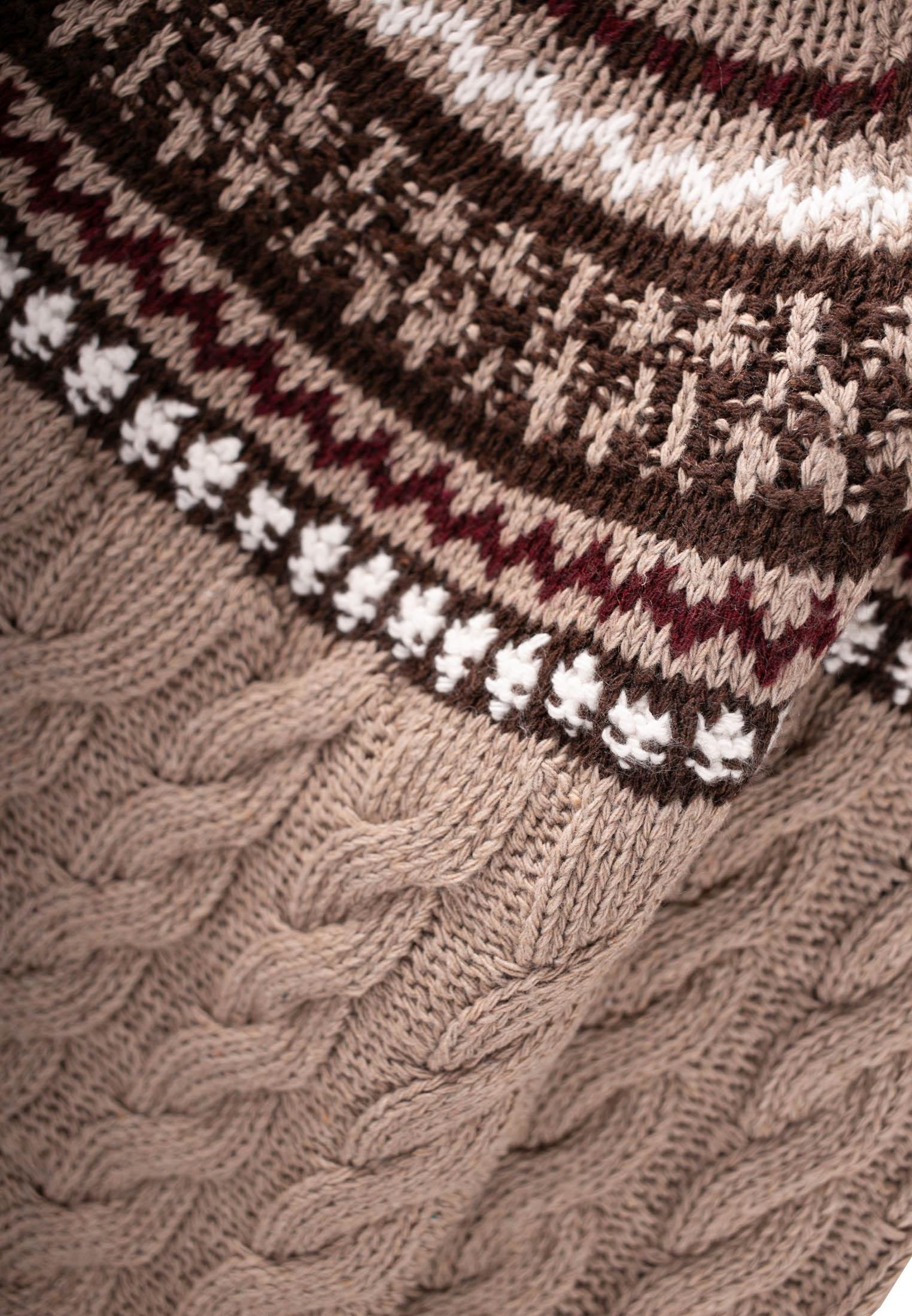 CigitDesenli Triko Kazak 2-8 Yaş BEJ