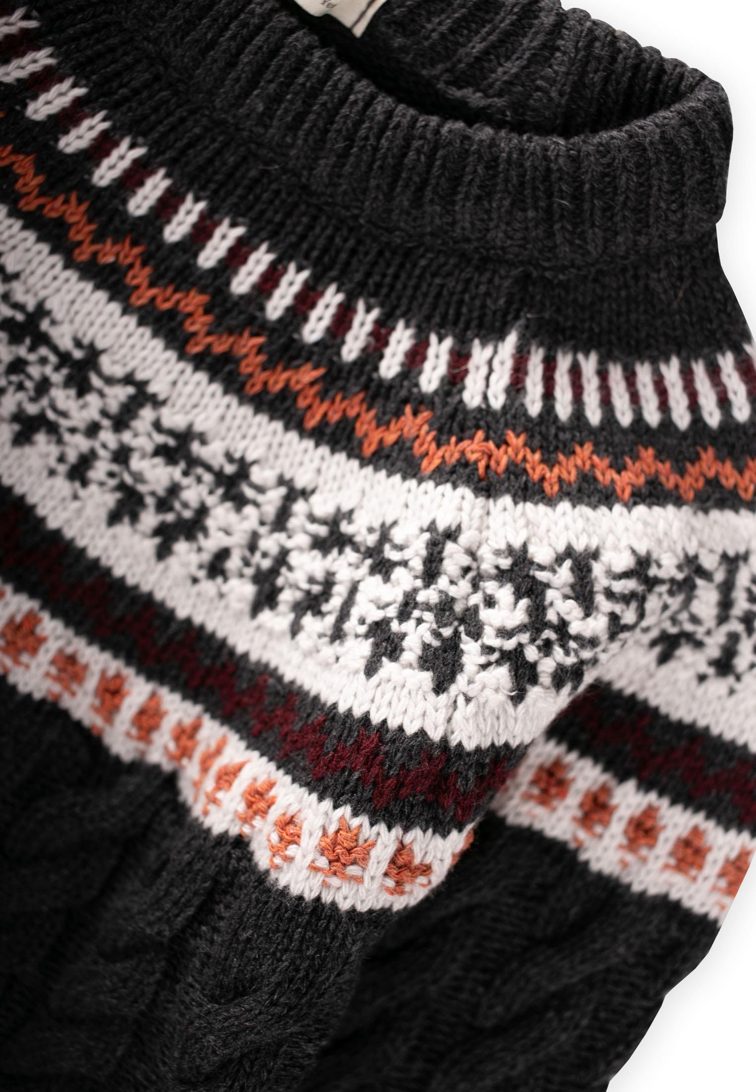 CigitDesenli Triko Kazak 2-8 Yaş ANTRASİT